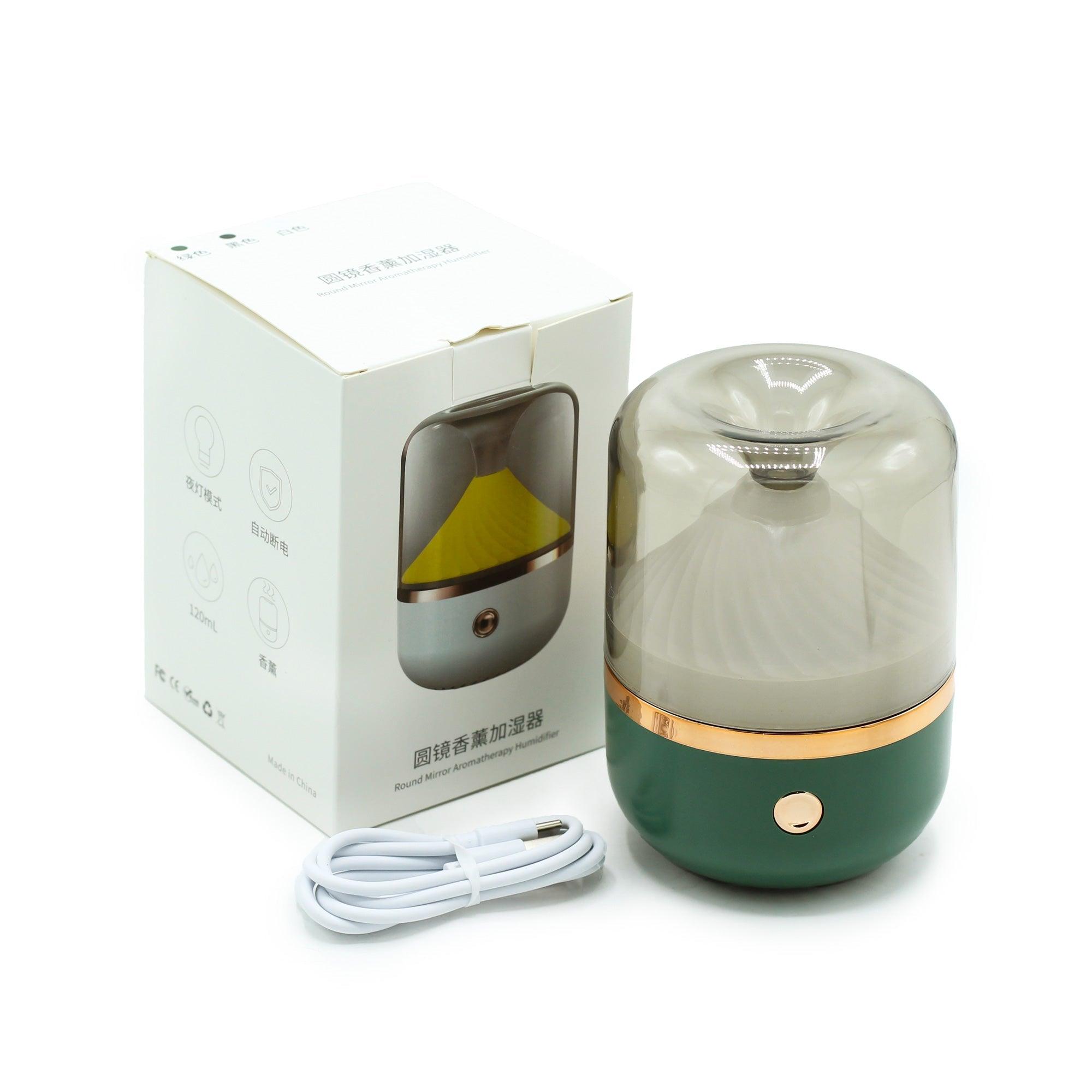 Green & Bronze Contemporary Electric Diffuser Atomiser - USB C | Colour Change - PRHOMZ