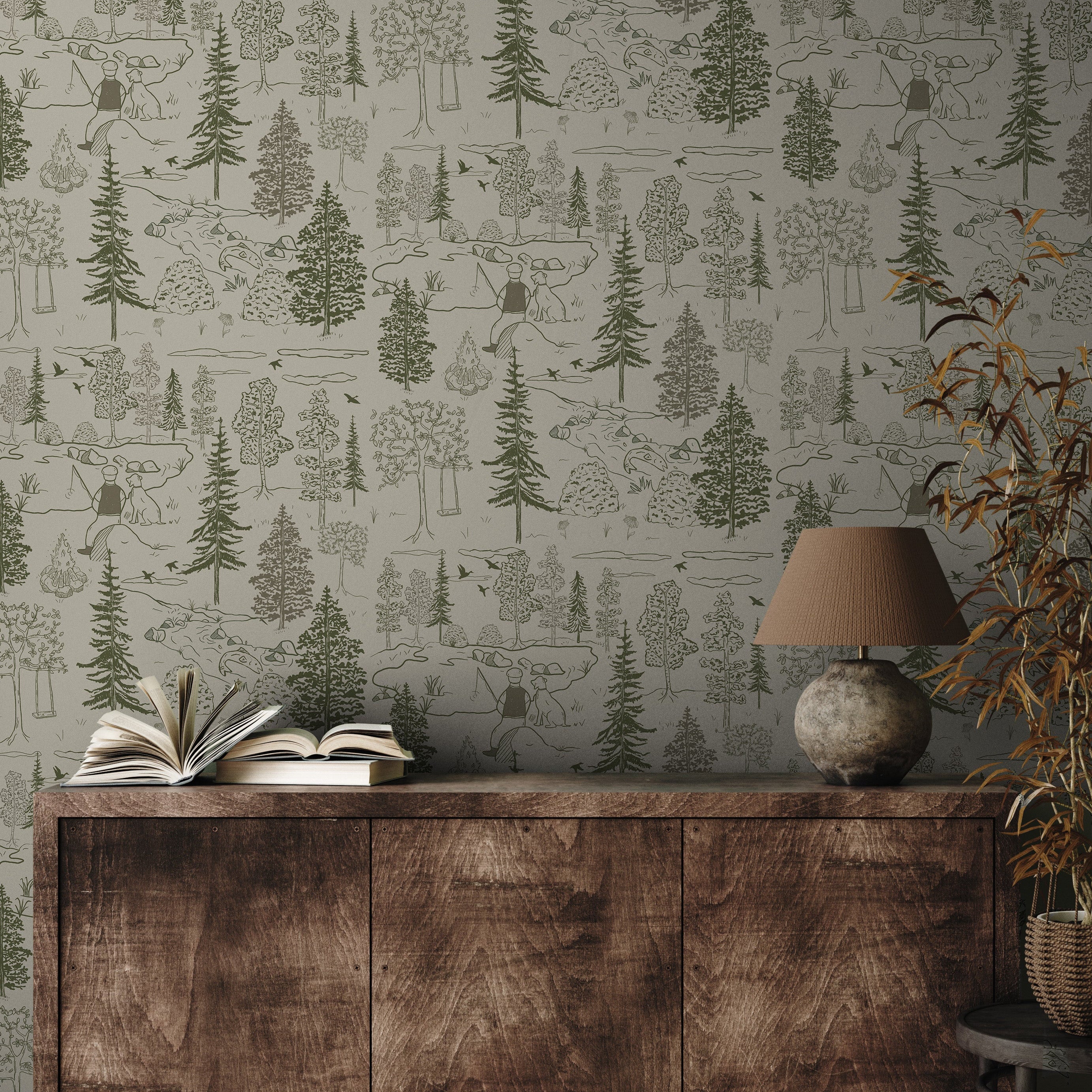 Milton Wallpaper by Painted Hawk Design