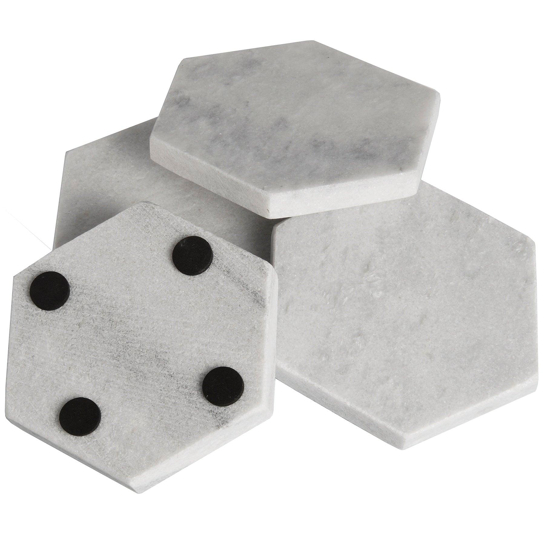 Grey Marble Hexagonal Coasters - PRHOMZ