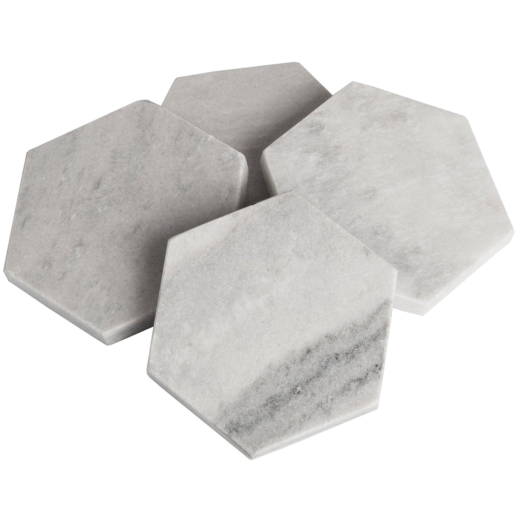 Grey Marble Hexagonal Coasters - PRHOMZ