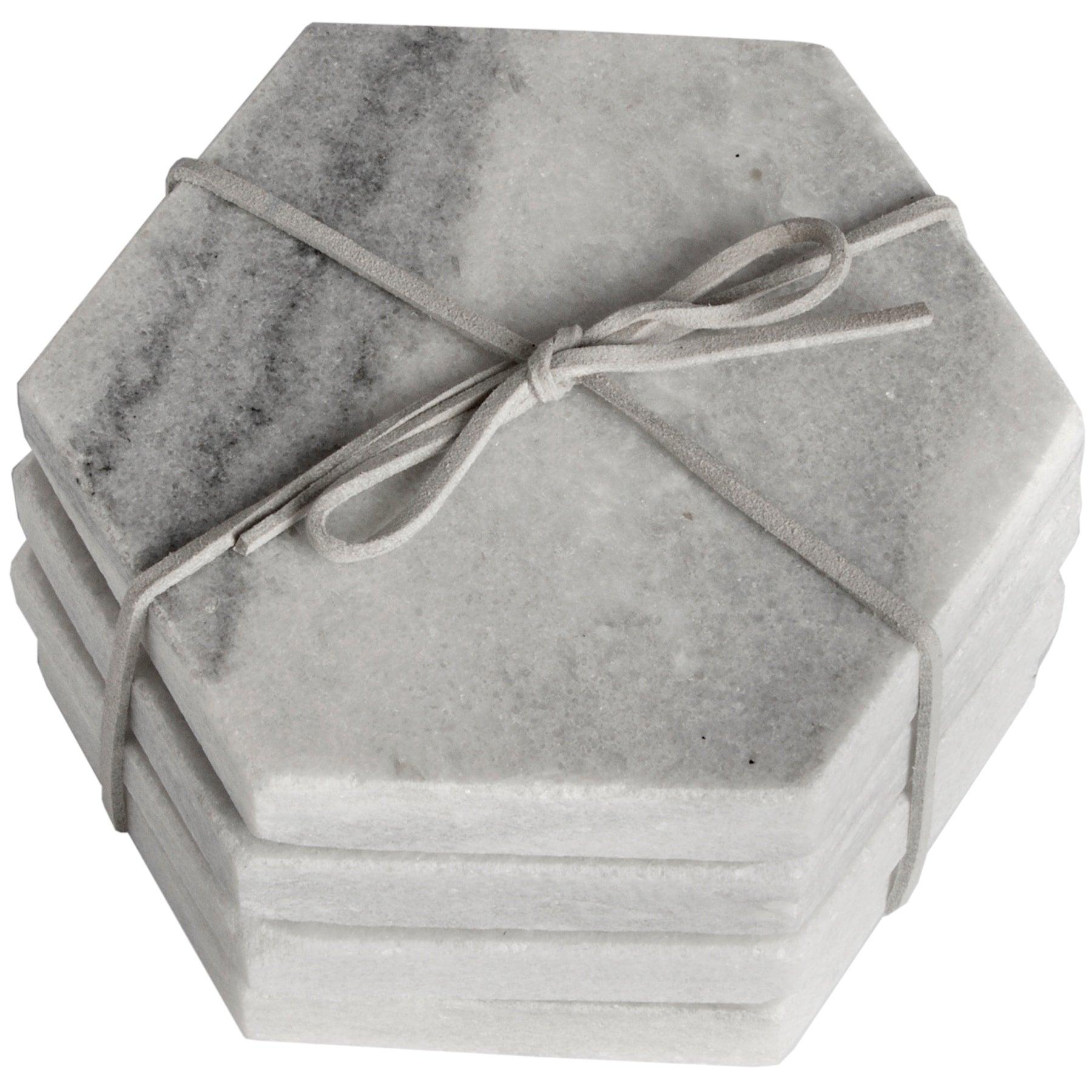 Grey Marble Hexagonal Coasters - PRHOMZ