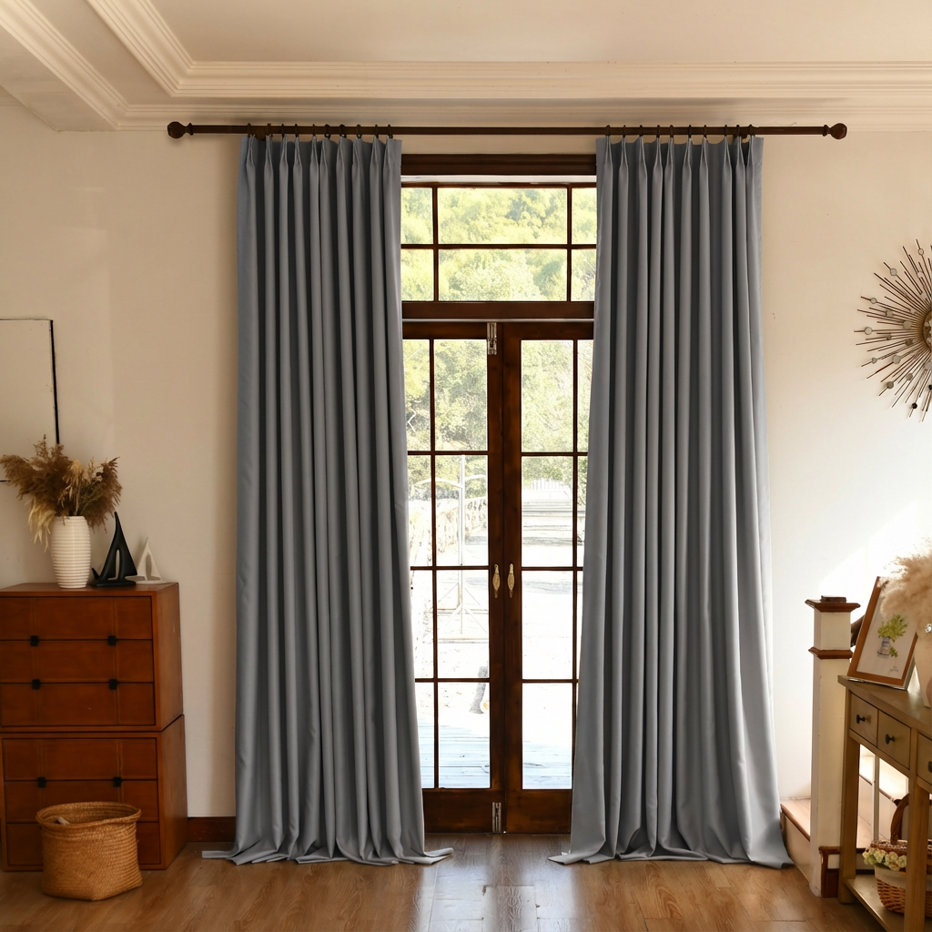 Custom Total Blackout Silk-Fiber Curtains-6