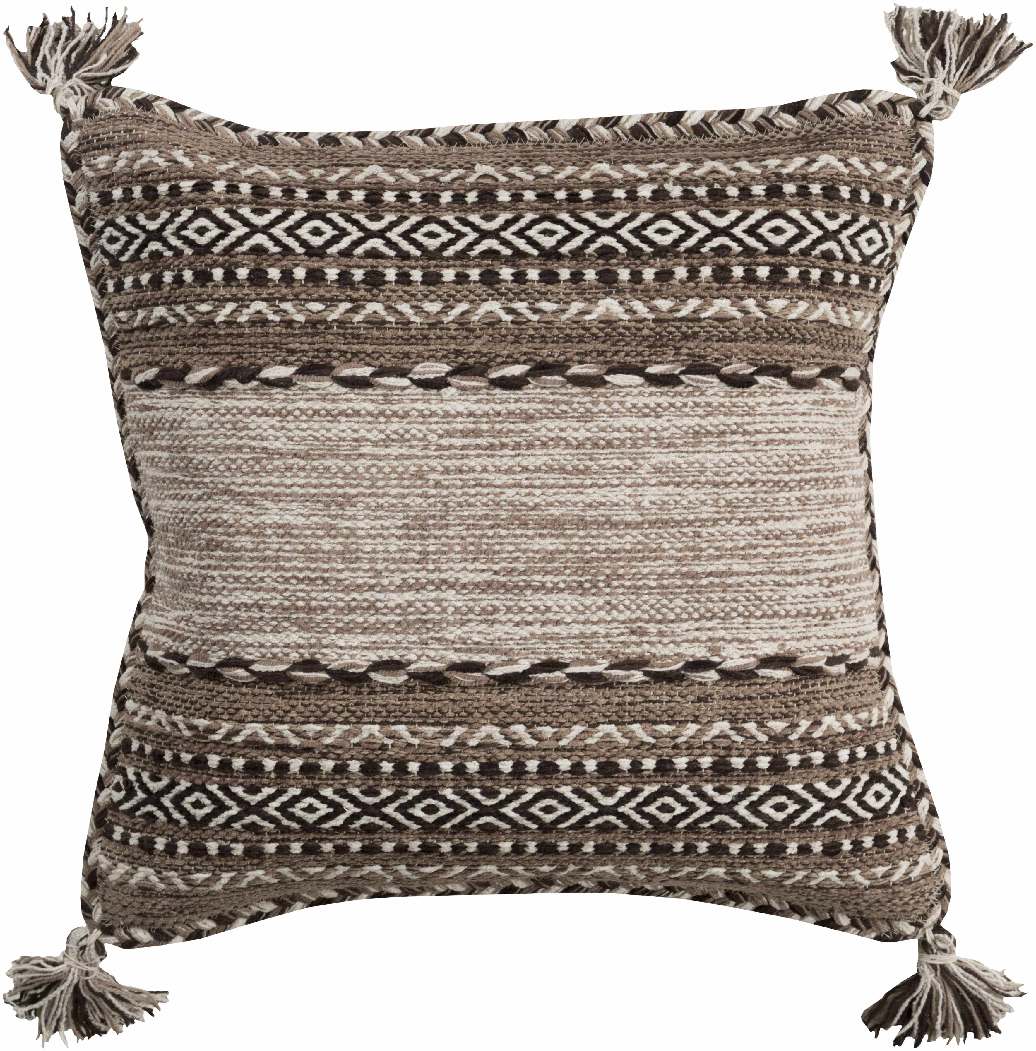Grahamston Brown Geometric Pattern Throw Pillow-1