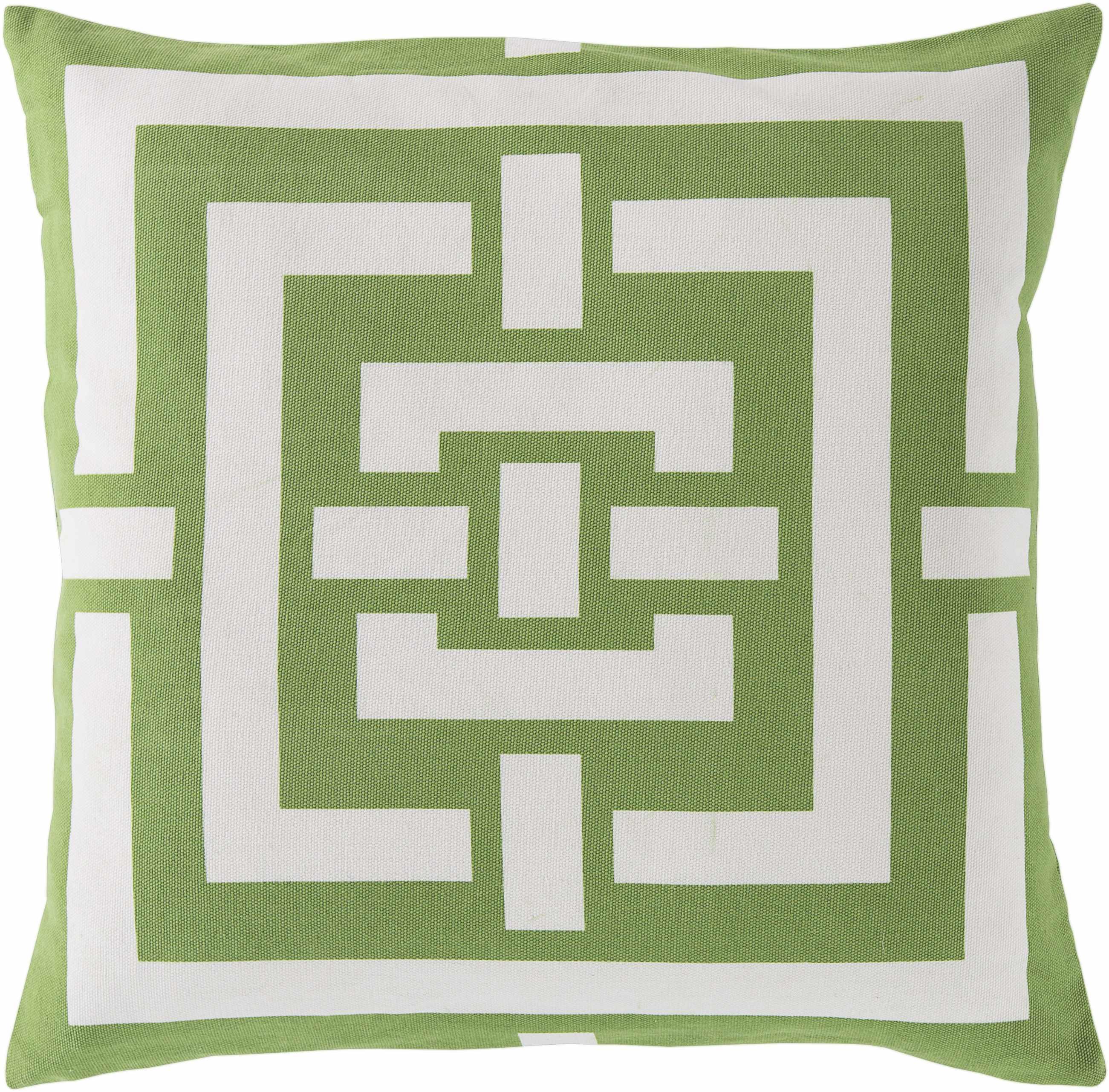 Greenisland Green Geometric Pattern Throw Pillow - Clearance - PRHOMZ