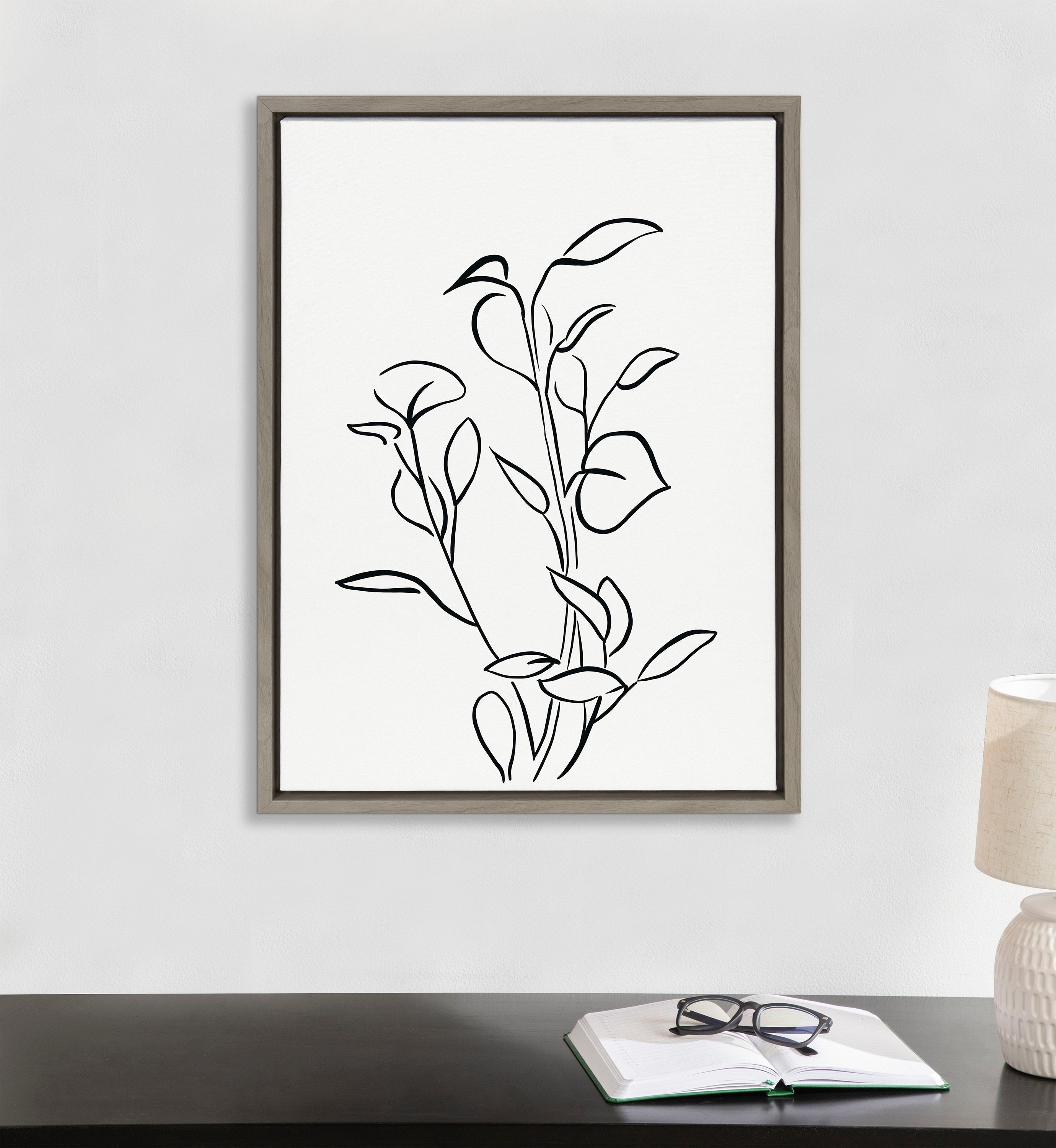 Sylvie Botanical Sketch Print No 2 Framed Canvas by The Creative Bunch Studio