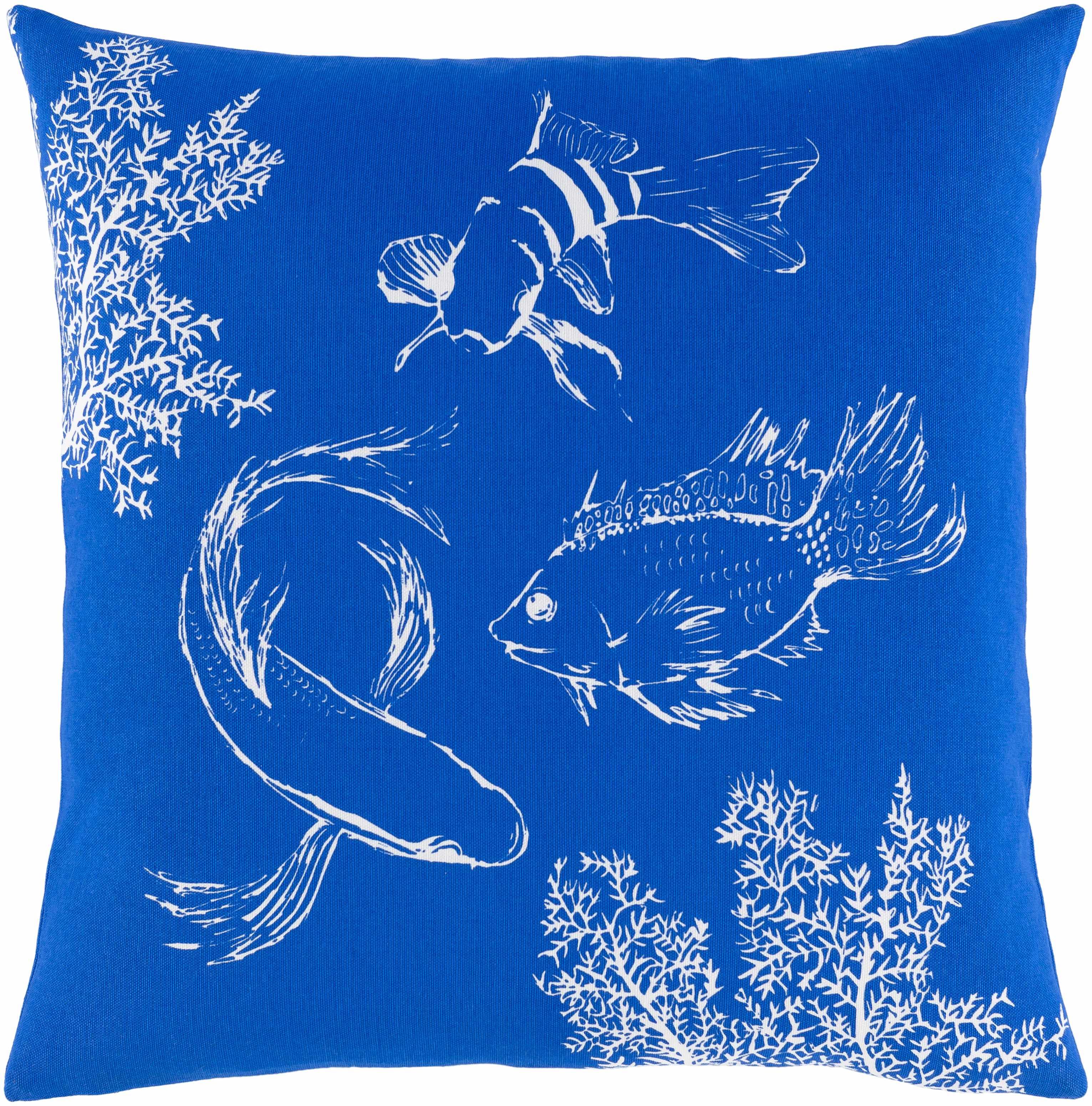 Gulgong Blue Fish Coral Throw Pillow - Clearance - PRHOMZ