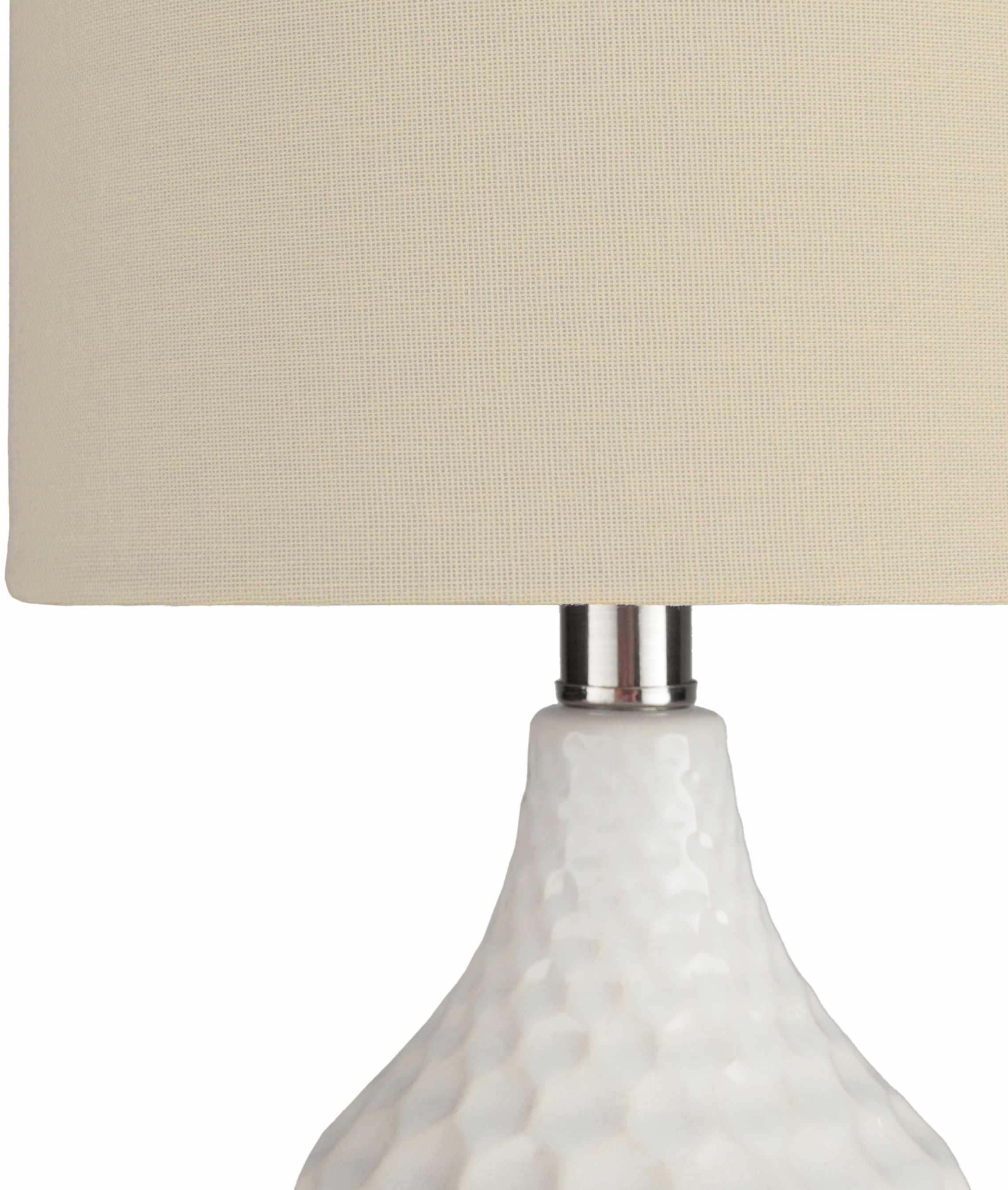 Gulmarrad Textured Ivory Ceramic Table Lamp - PRHOMZ