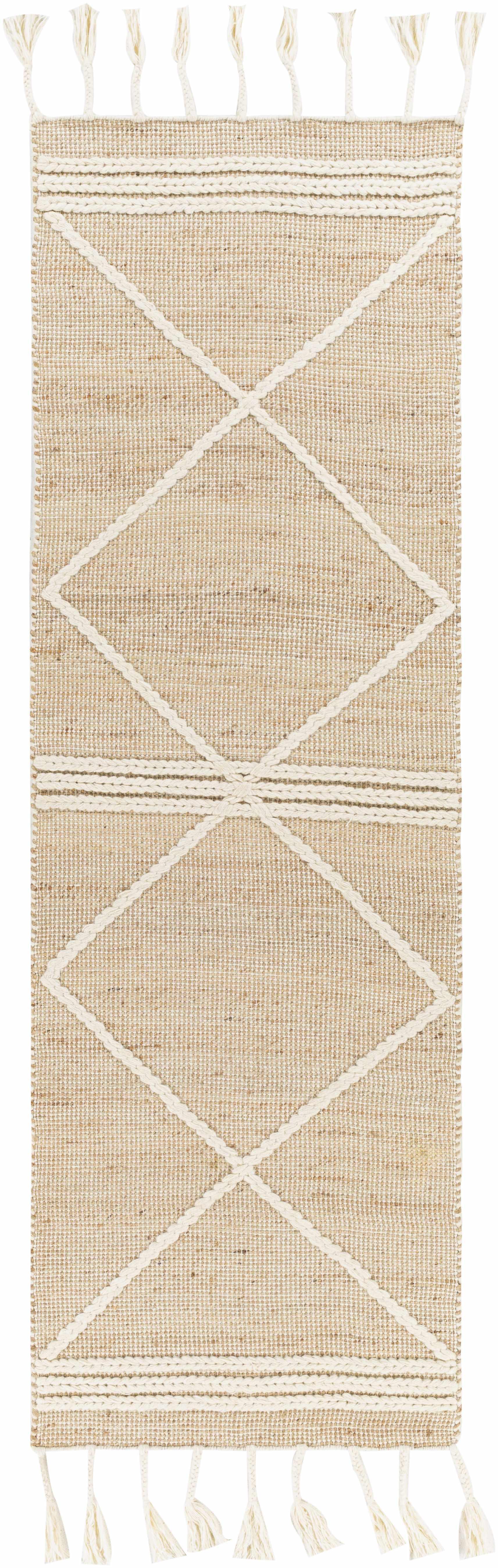 Gulnur Natural Jute&Wool Trellis Rug - PRHOMZ
