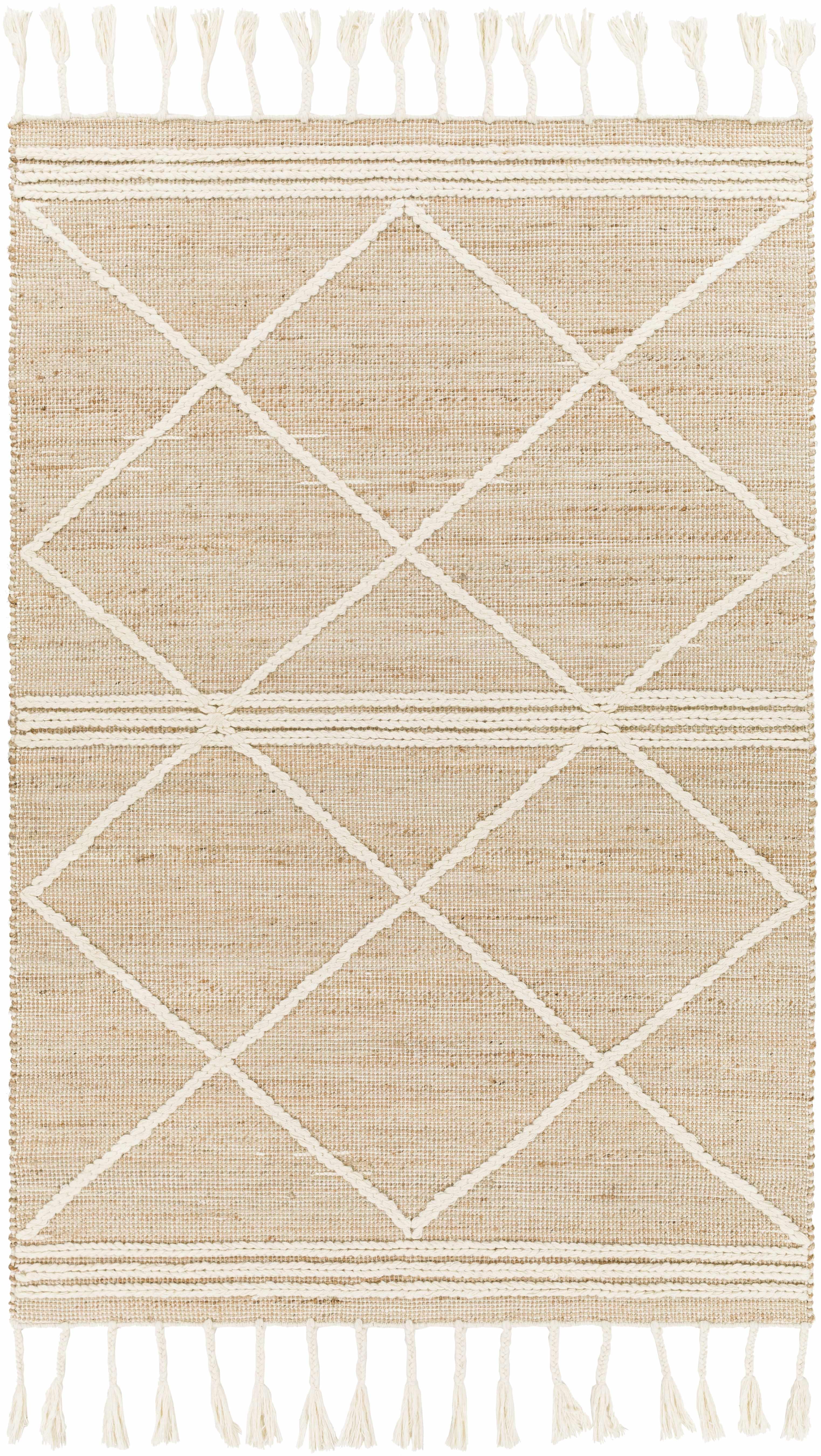 Gulnur Natural Jute&Wool Trellis Rug - PRHOMZ
