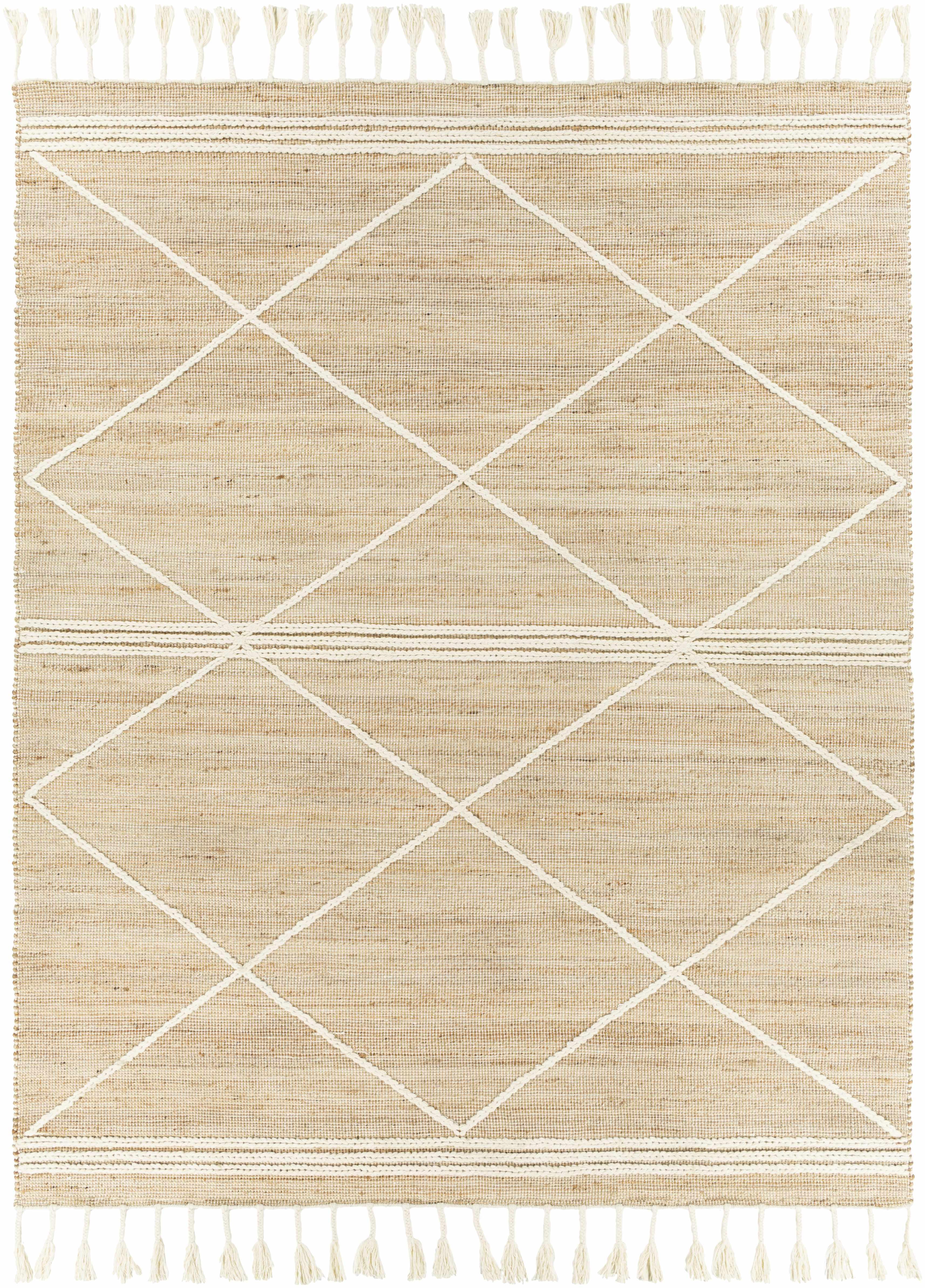 Gulnur Natural Jute&Wool Trellis Rug - PRHOMZ