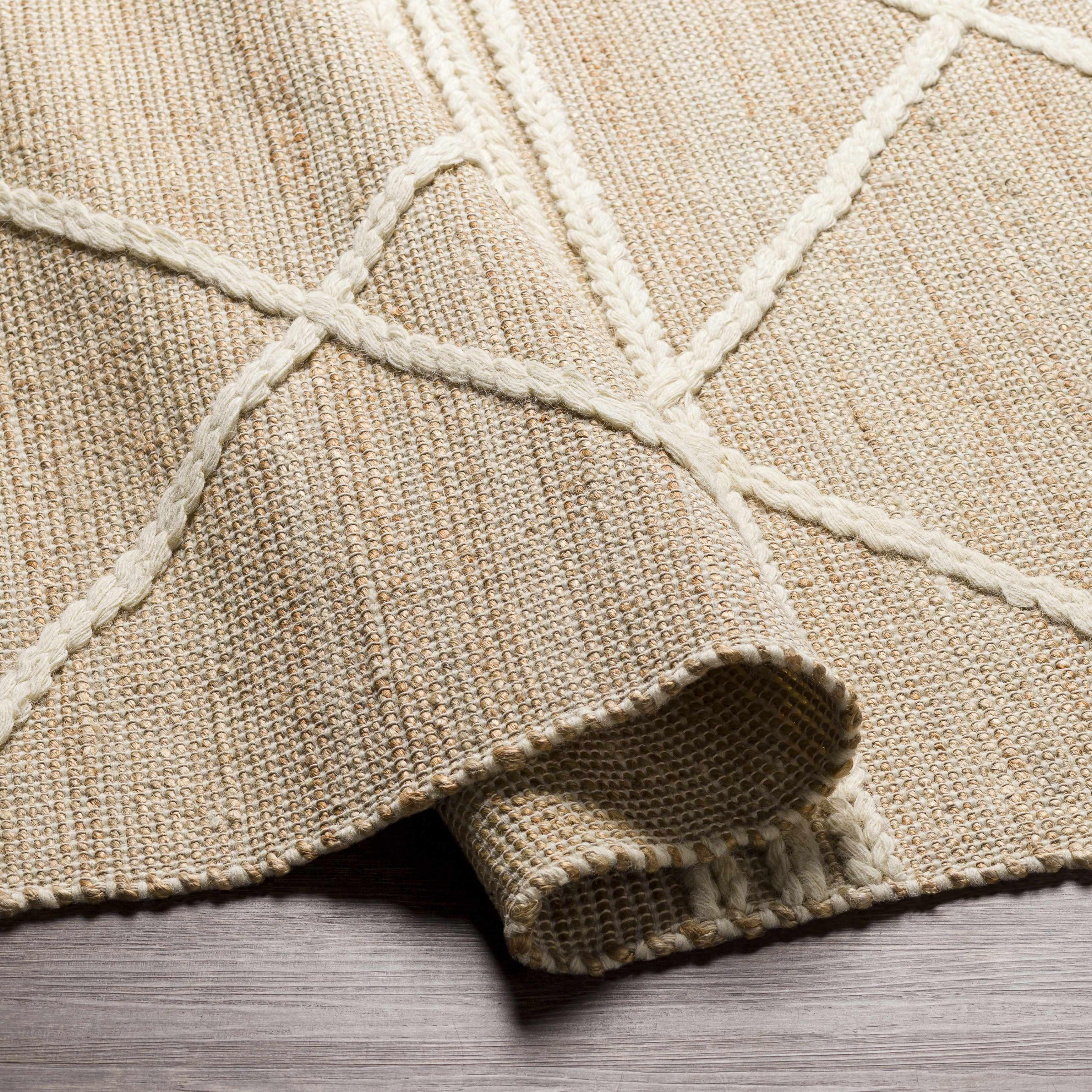Gulnur Natural Jute&Wool Trellis Rug - PRHOMZ