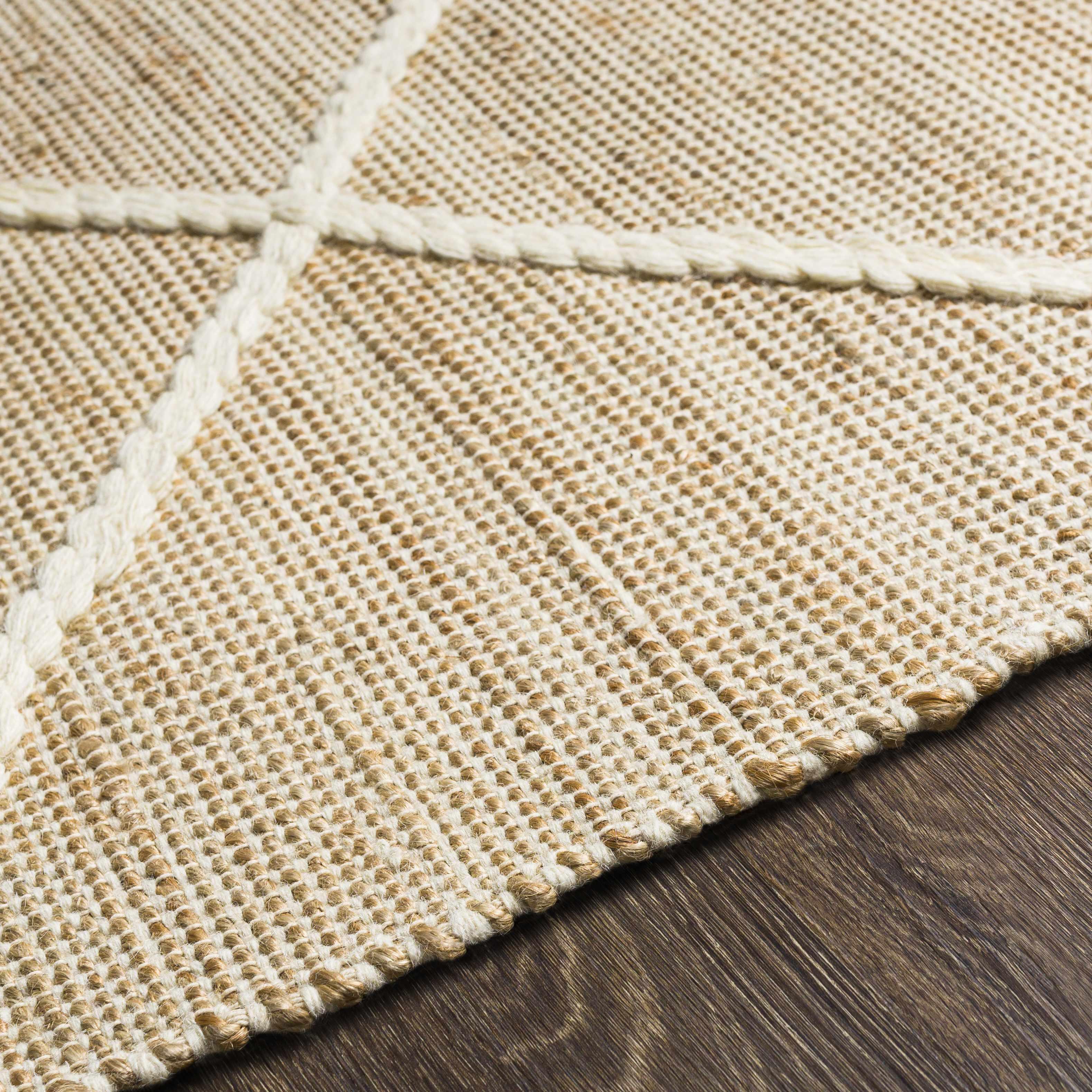 Gulnur Natural Jute&Wool Trellis Rug - PRHOMZ