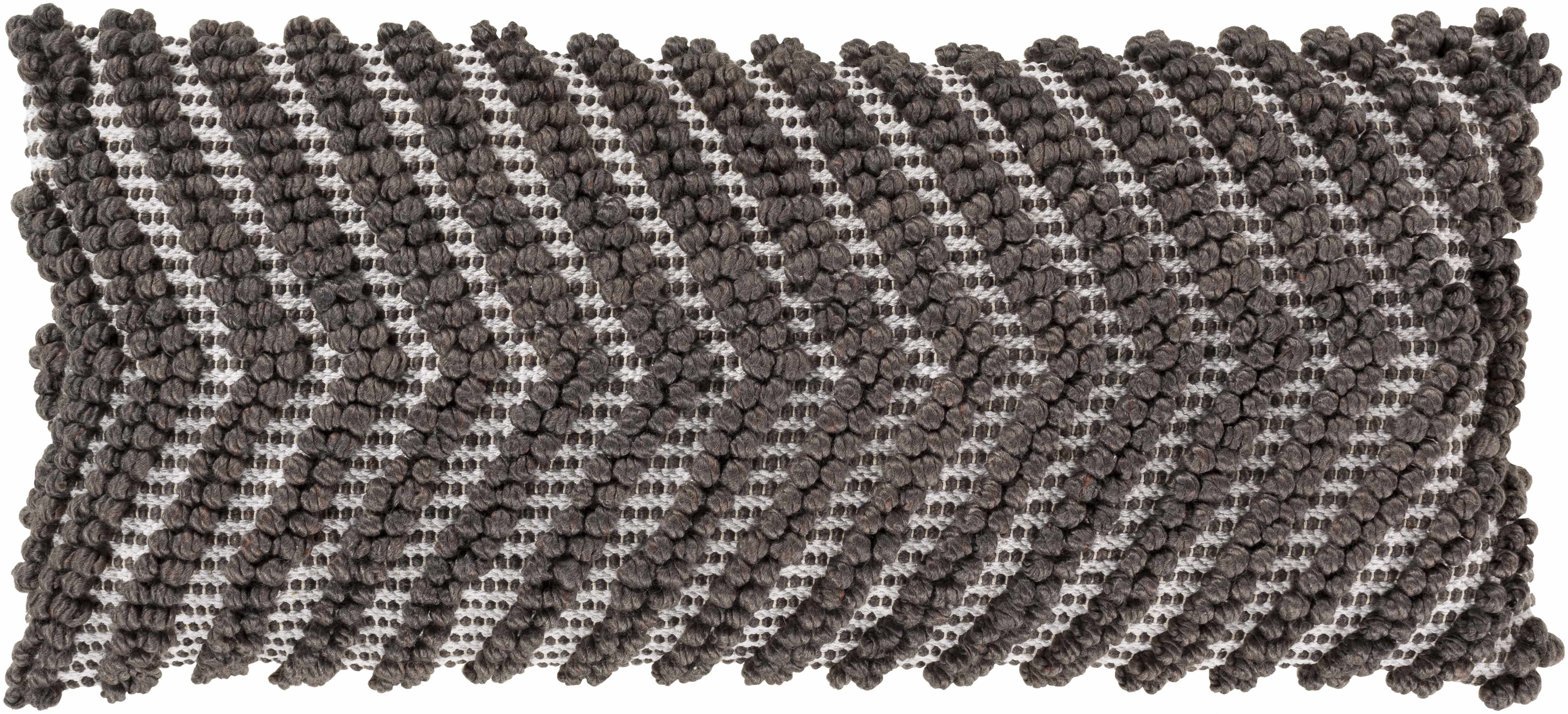 Guysville Gray Chevron Textured Lumbar Pillow-0