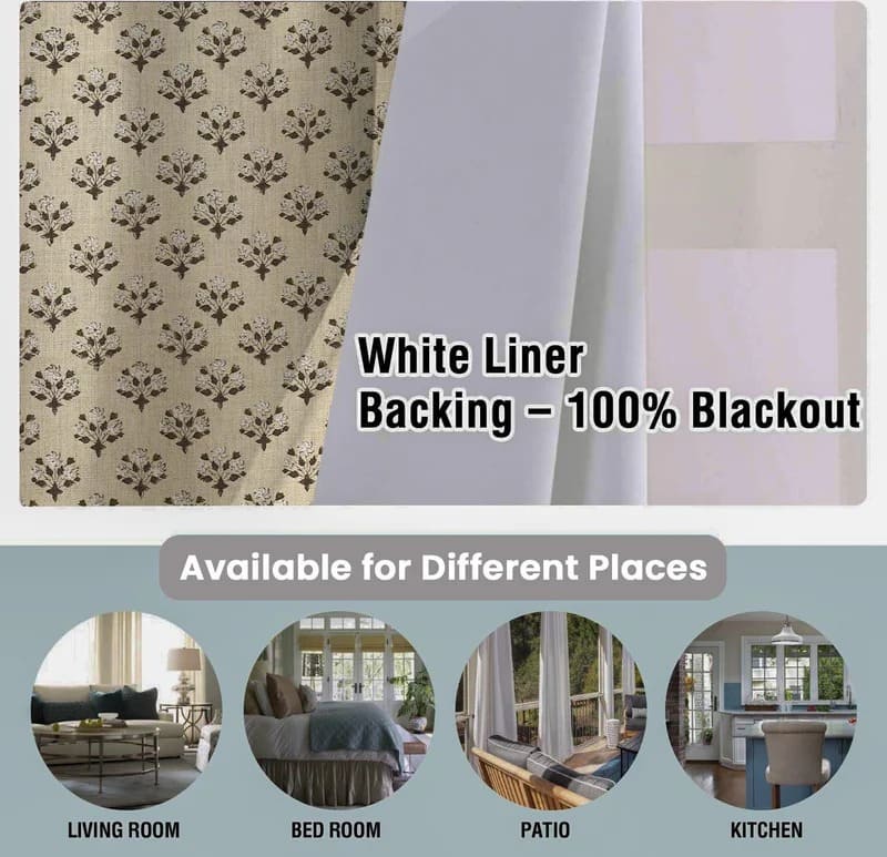 Handmade Diwali Flower Pure Linen Curtains