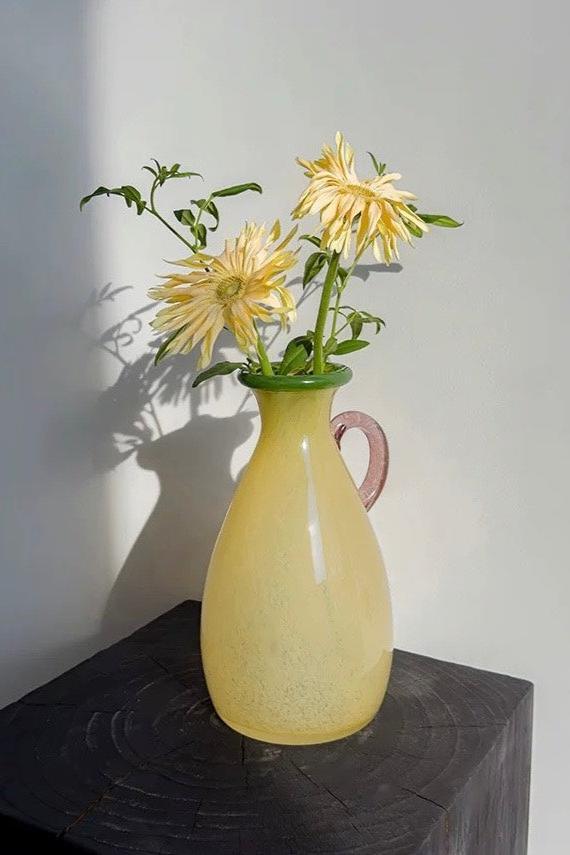 Handblown Bonbon Dopamine Bottle Vase, Whimsical Vintage Vase Centrepiece - PRHOMZ