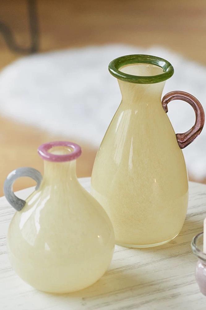 Handblown Bonbon Dopamine Bottle Vase, Whimsical Vintage Vase Centrepiece - PRHOMZ