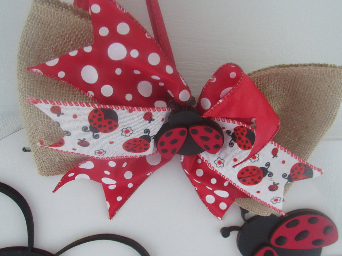 Ladybug Decor - Door Hanger Welcome Sign