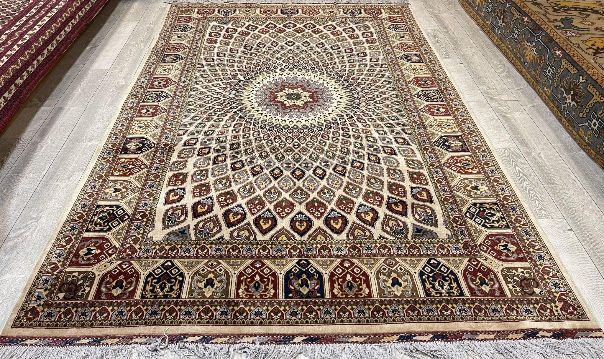 Handmade Afghani Gumbad Dome Area Rug 7x10 ft