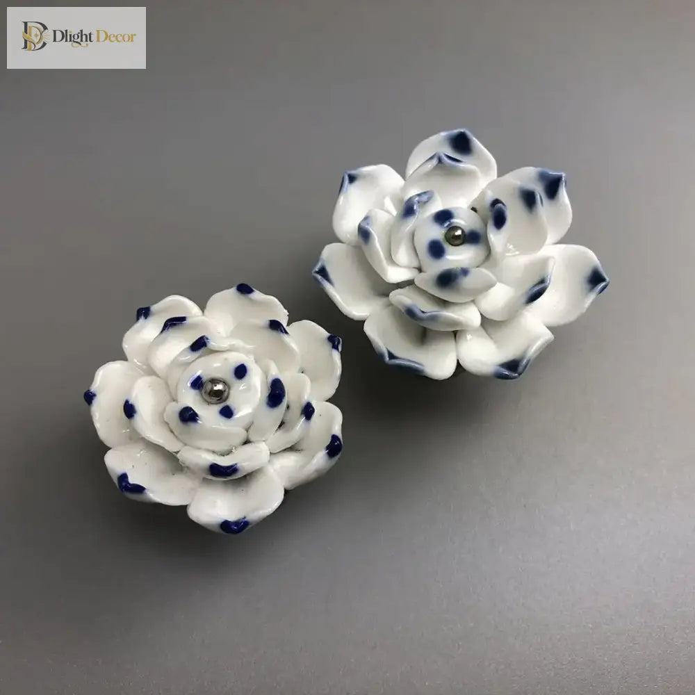Handmade Ceramic Flower Knobs – Creative Cabinet and Drawer Knobs for Furniture Accessories