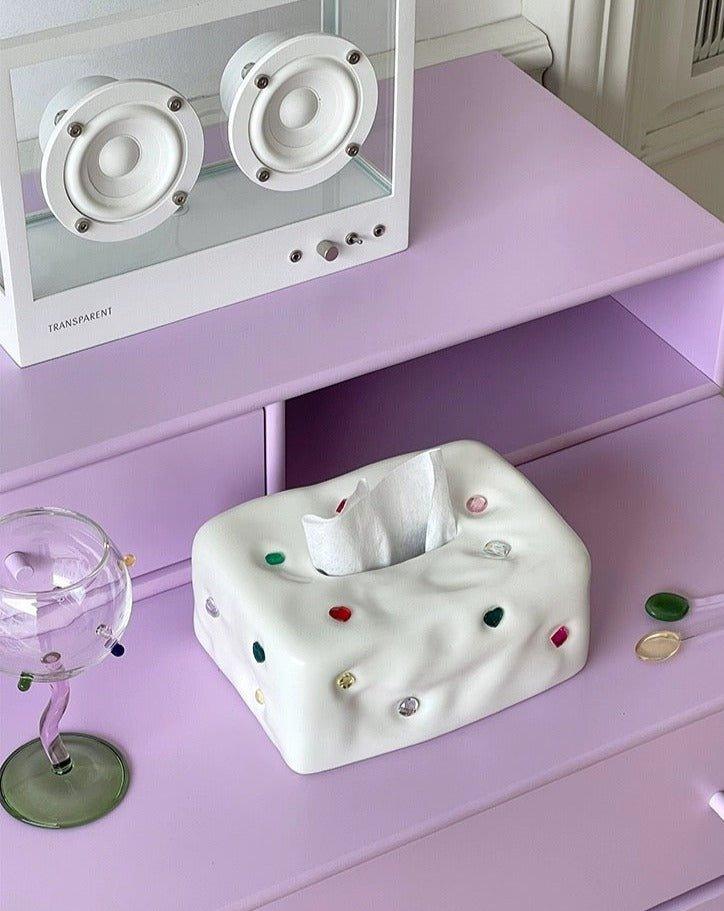 Handmade Ceramic Gemstone Tissue Box Cover - PRHOMZ