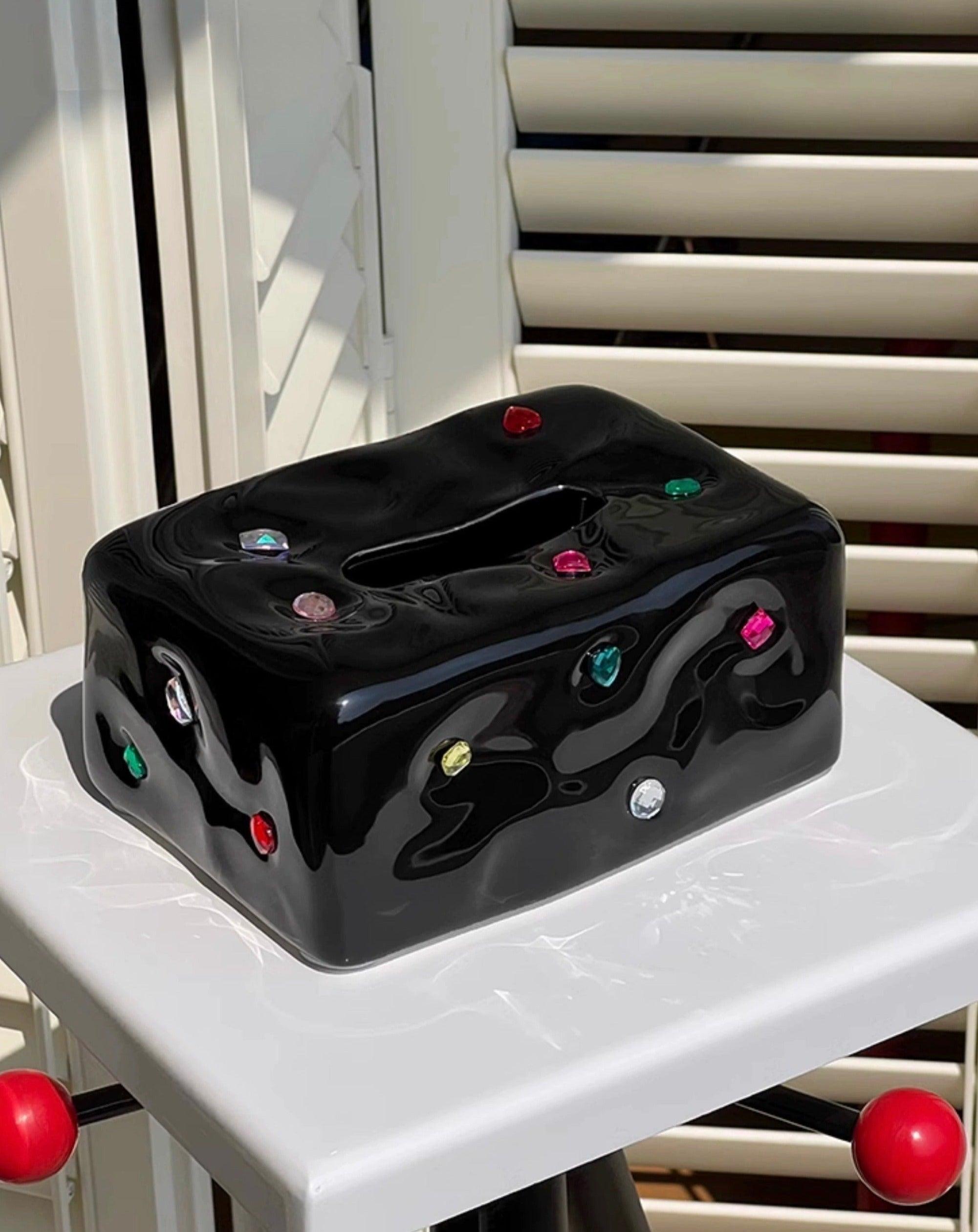 Handmade Ceramic Gemstone Tissue Box Cover - PRHOMZ