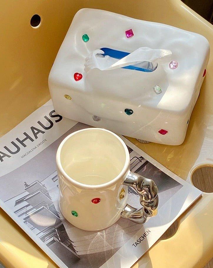 Handmade Ceramic Gemstone Tissue Box Cover - PRHOMZ