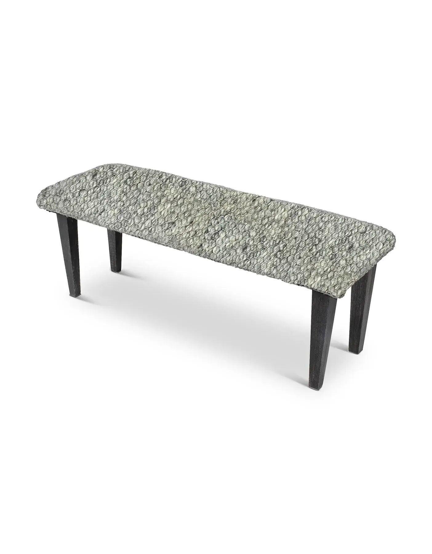 Handwoven Clean Grey Dining Room Table Bench