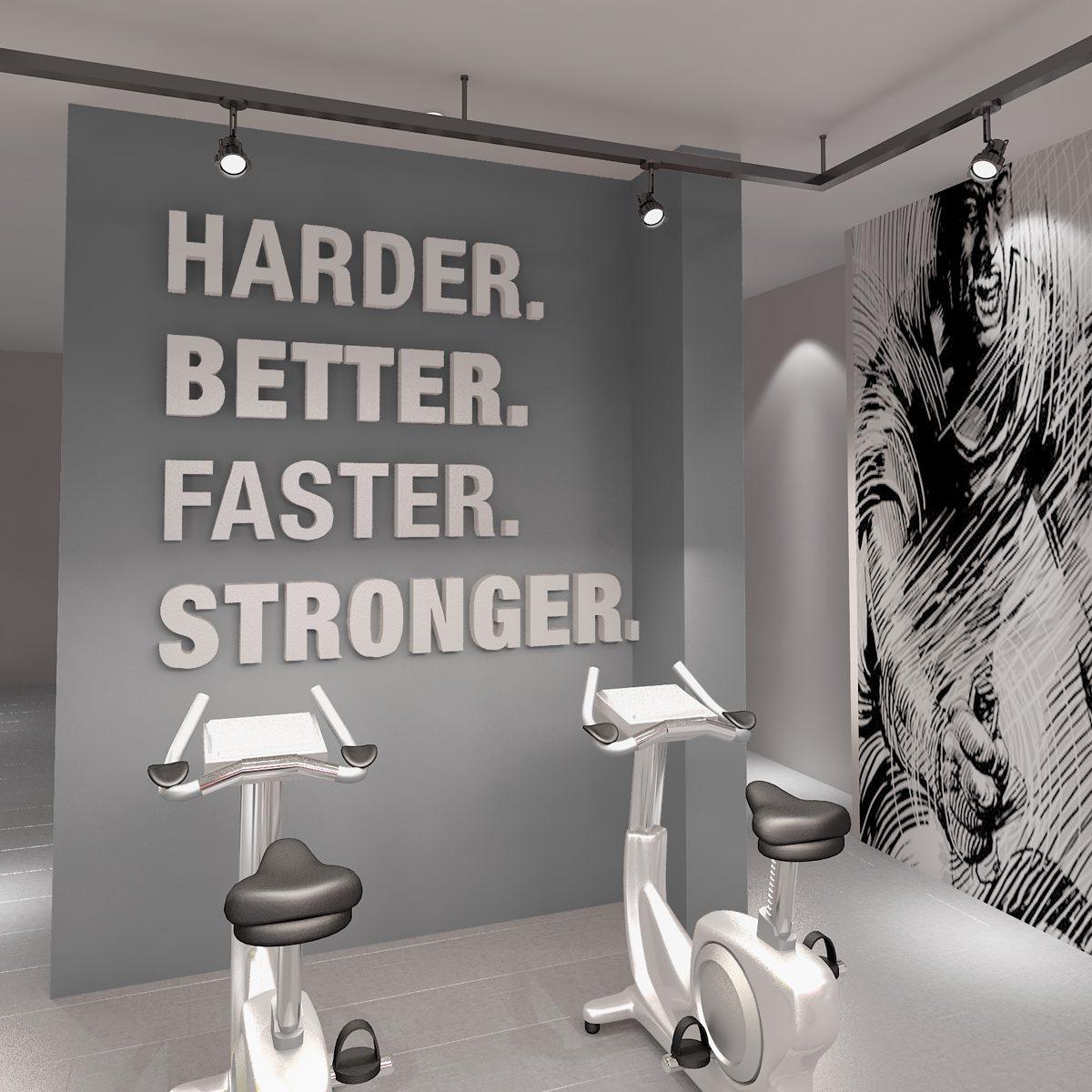 Harder, Better, Faster 3D Gym Wall Decor - PRHOMZ