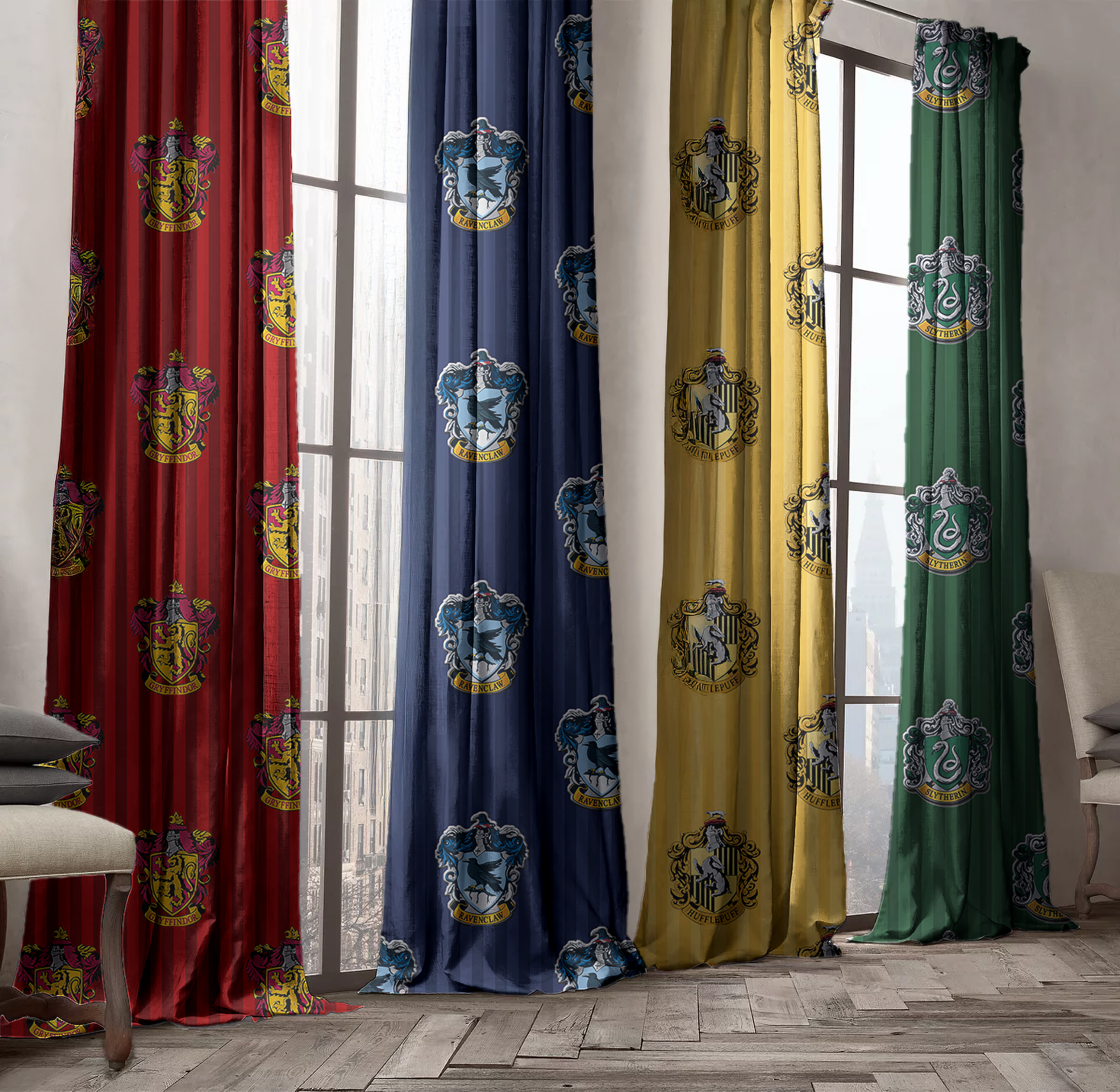 Harry Potter Ravenclaw House Curtains | Kids Room Decor | Organic Cotton-1