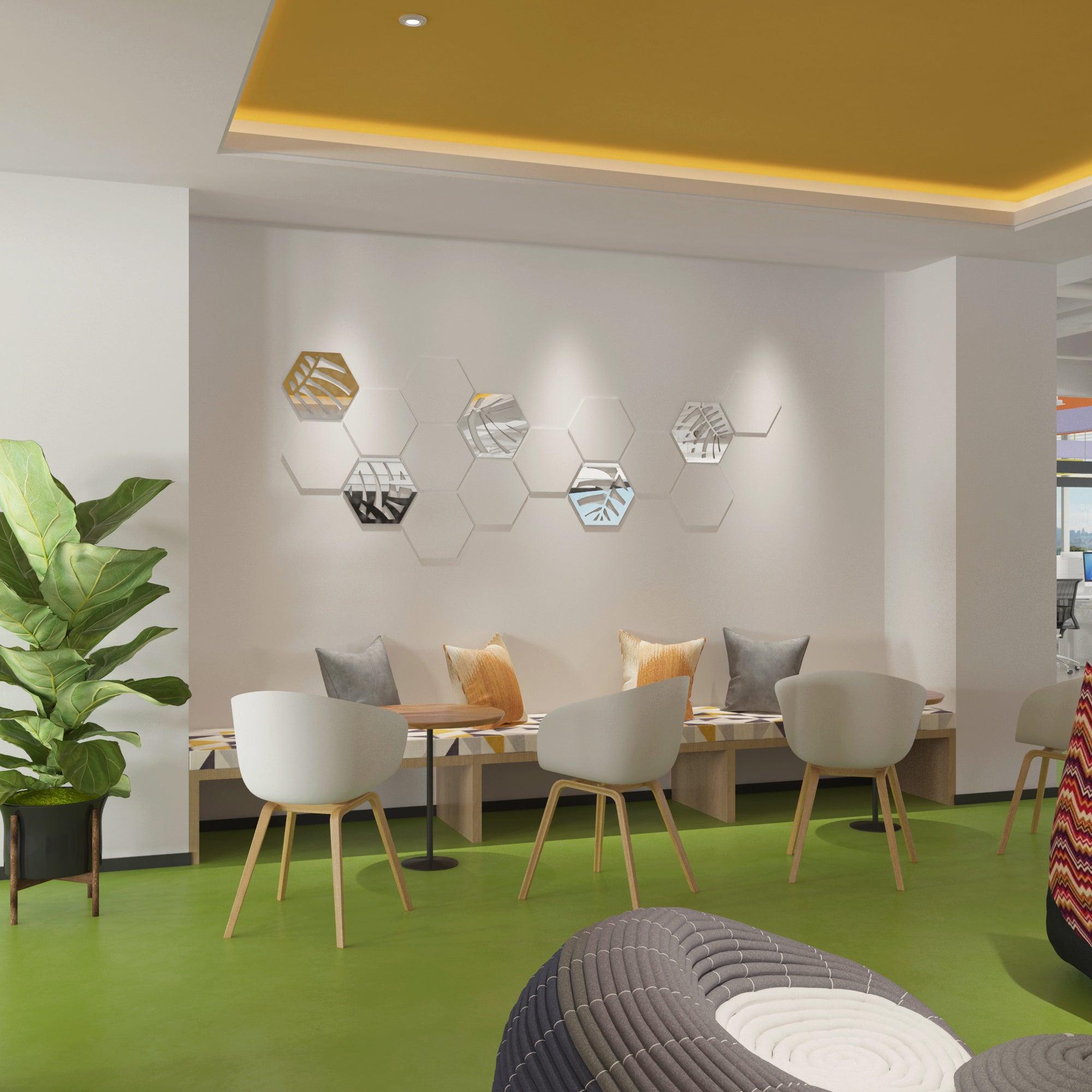 Hexagons Palm Leaves - PRHOMZ