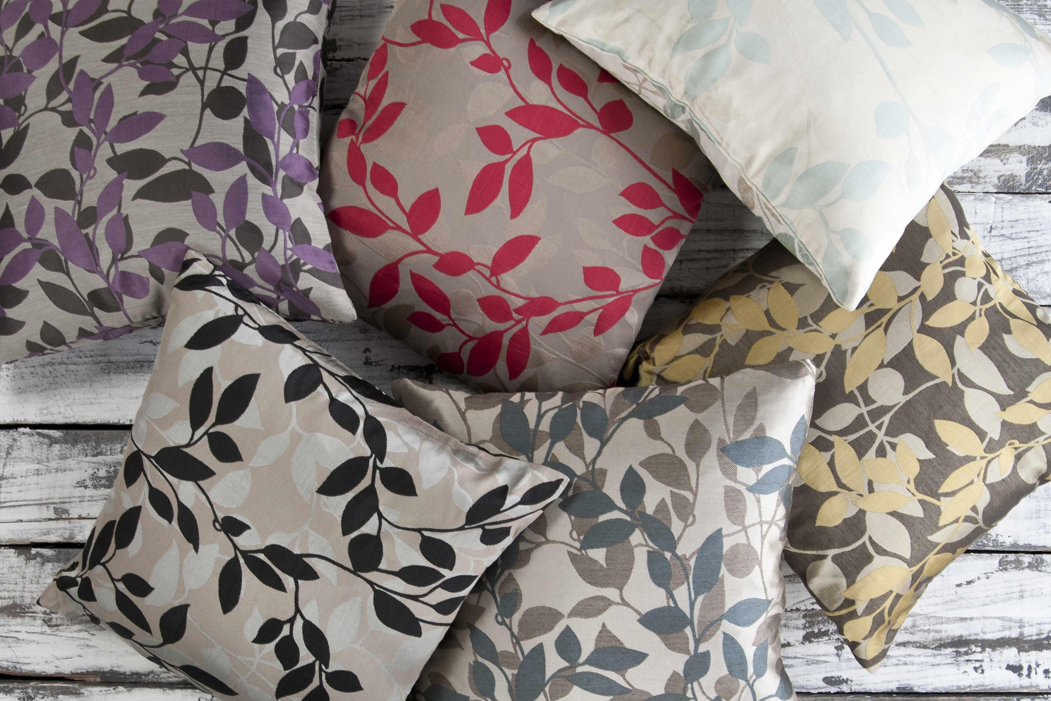 Seafoam Sage Leaf Print Throw Pillow - Clearance-1