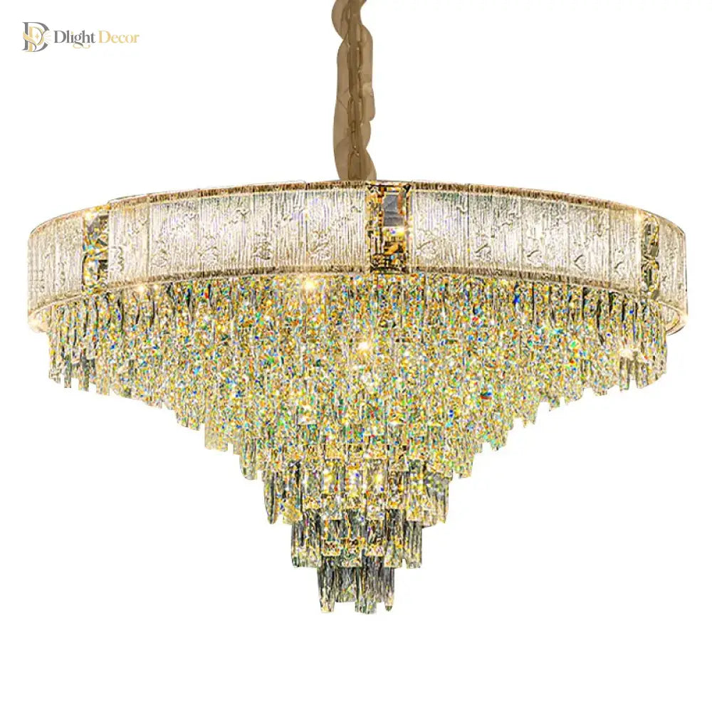 High Crystal Chandelier | Modern Hotel & Villa Lighting