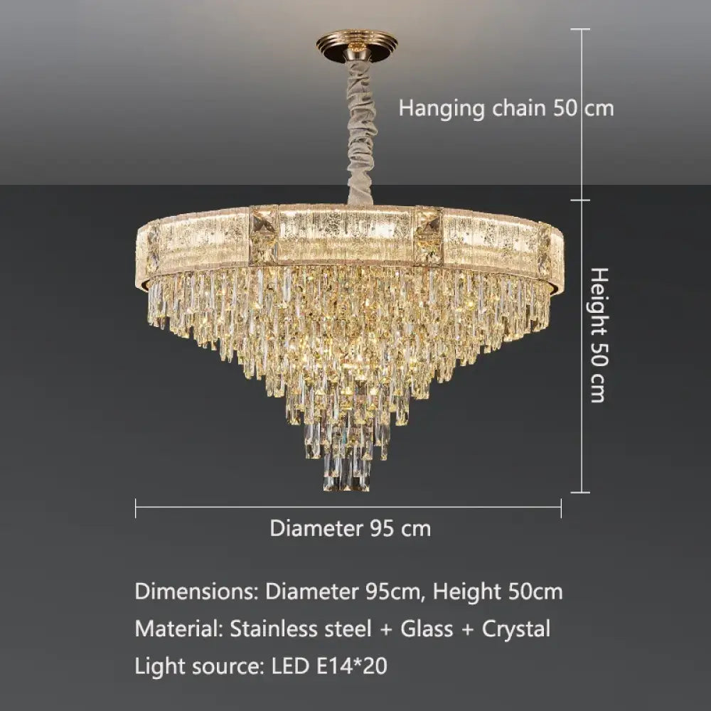 High Crystal Chandelier | Modern Hotel & Villa Lighting