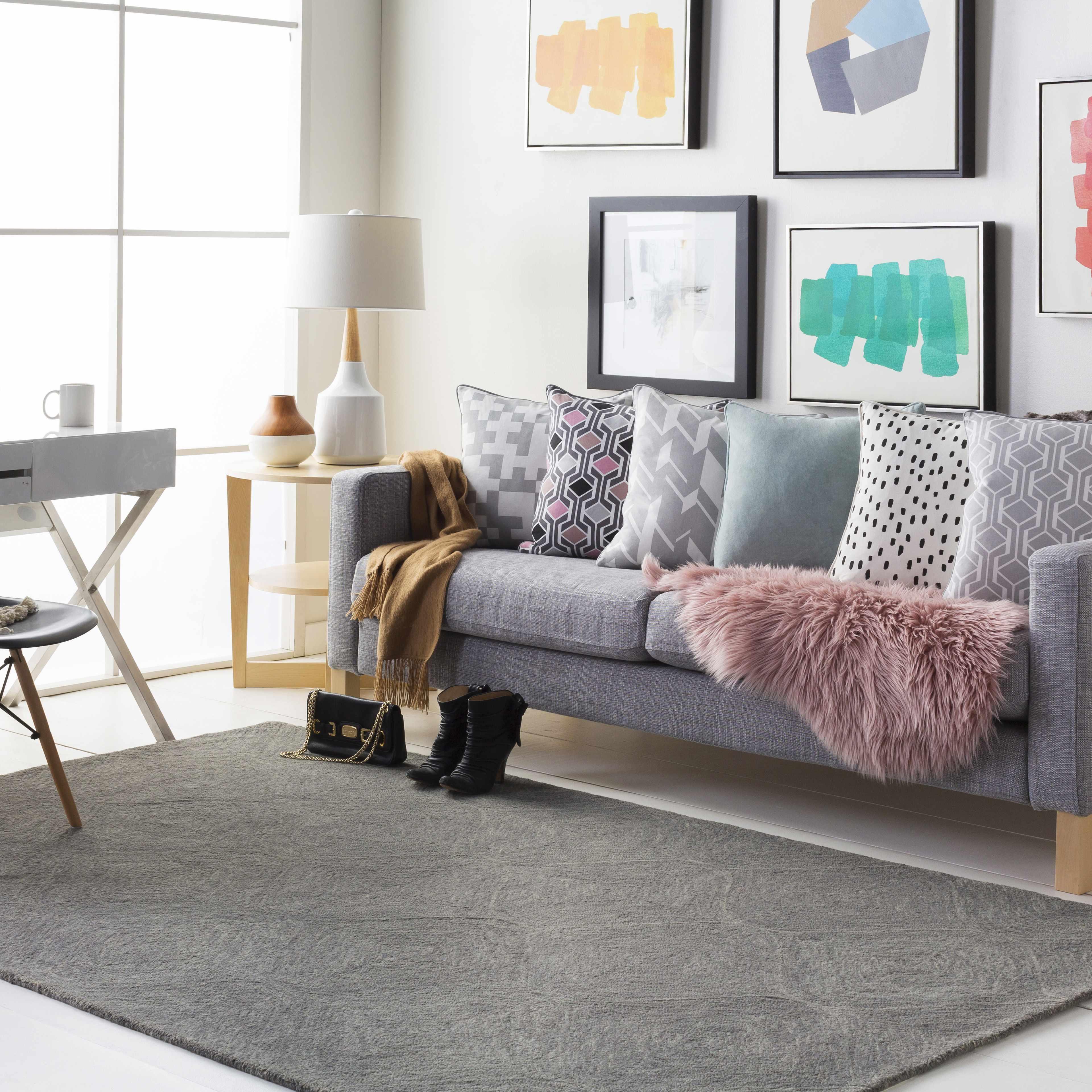 Narborough Gray Pixel Pattern Accent Pillow - Clearance - PRHOMZ