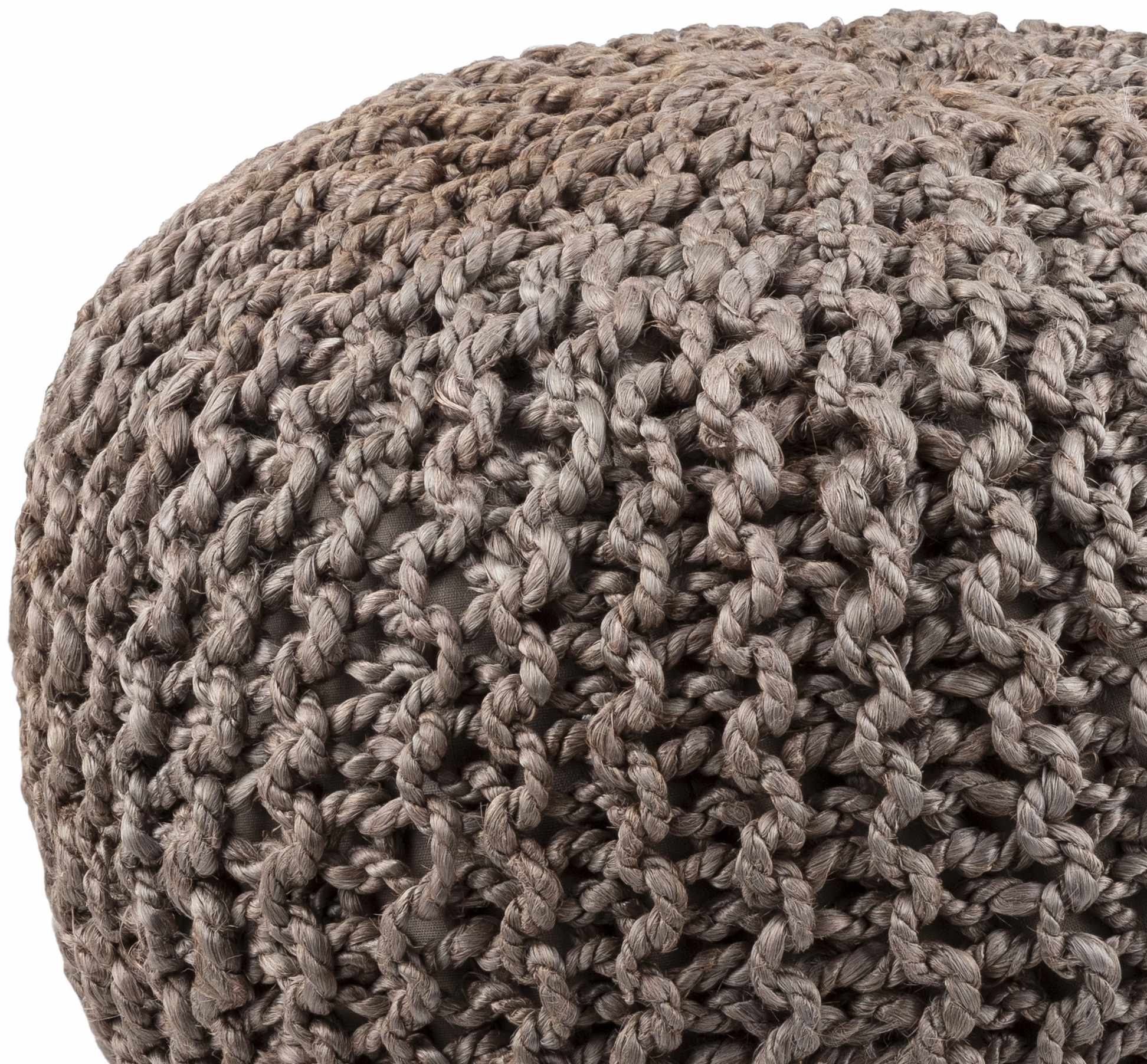 Hauenstein Knitted Jute Pouf-1