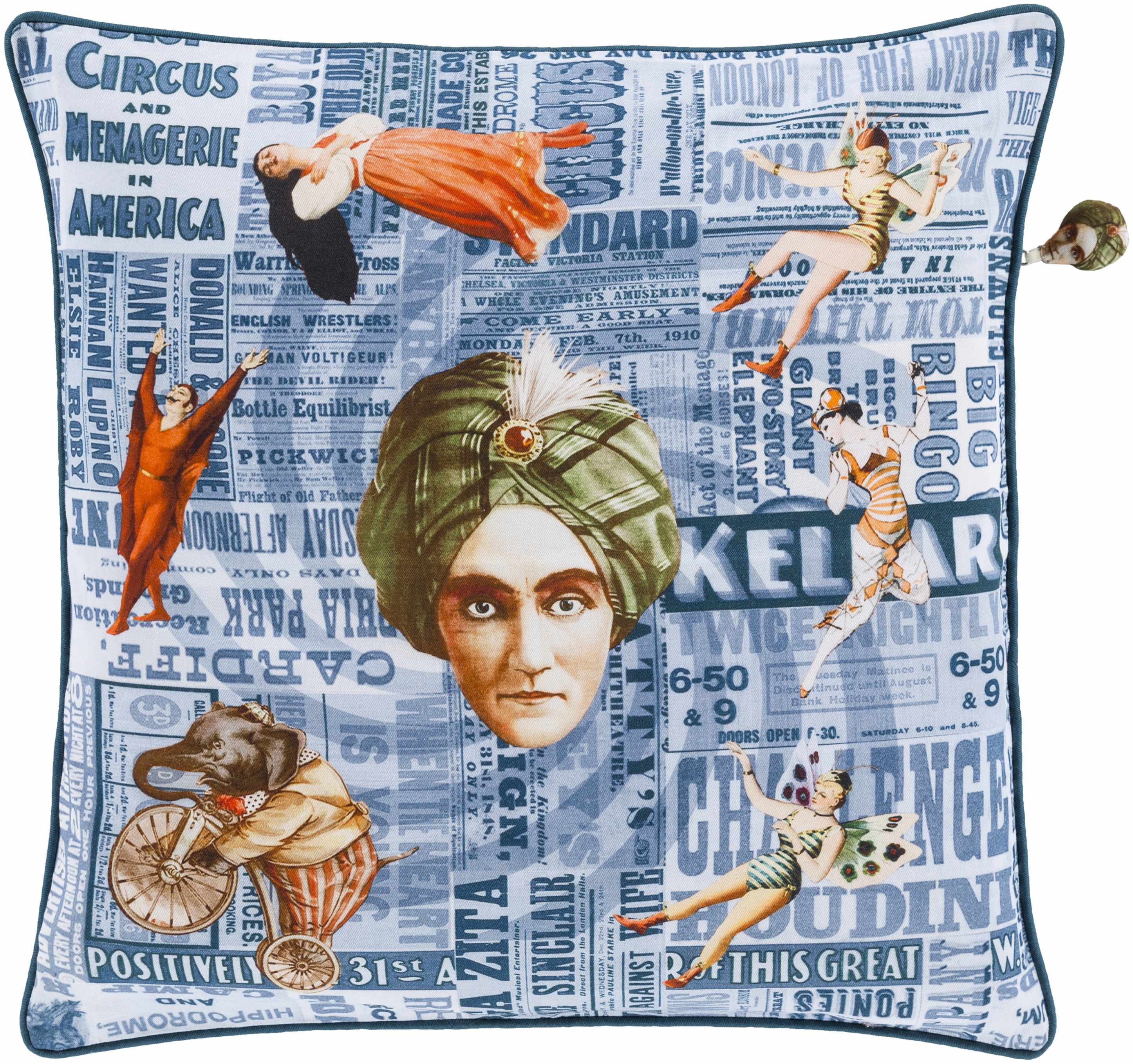 Hunterview Vintage Circus Characters Throw Pillow - Clearance-0