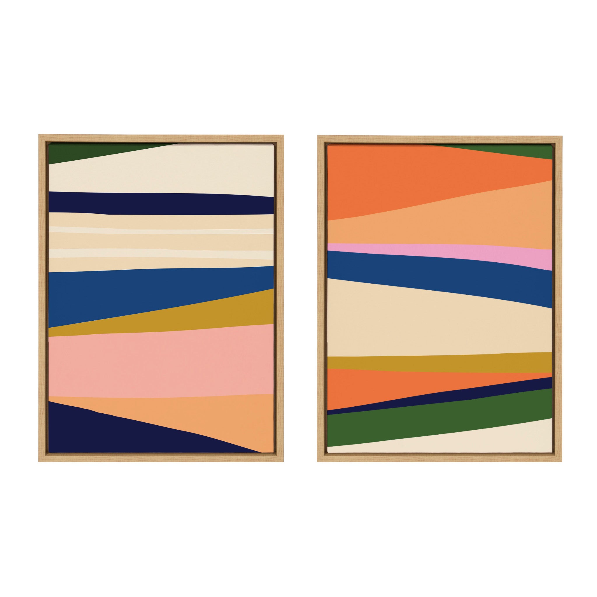 Sylvie Boho Max 1 and 2 Framed Canvas by The Creative Bunch Studio