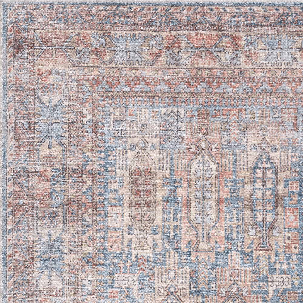 Burnt Orange Holi-2300 Washable Area Rug - PRHOMZ