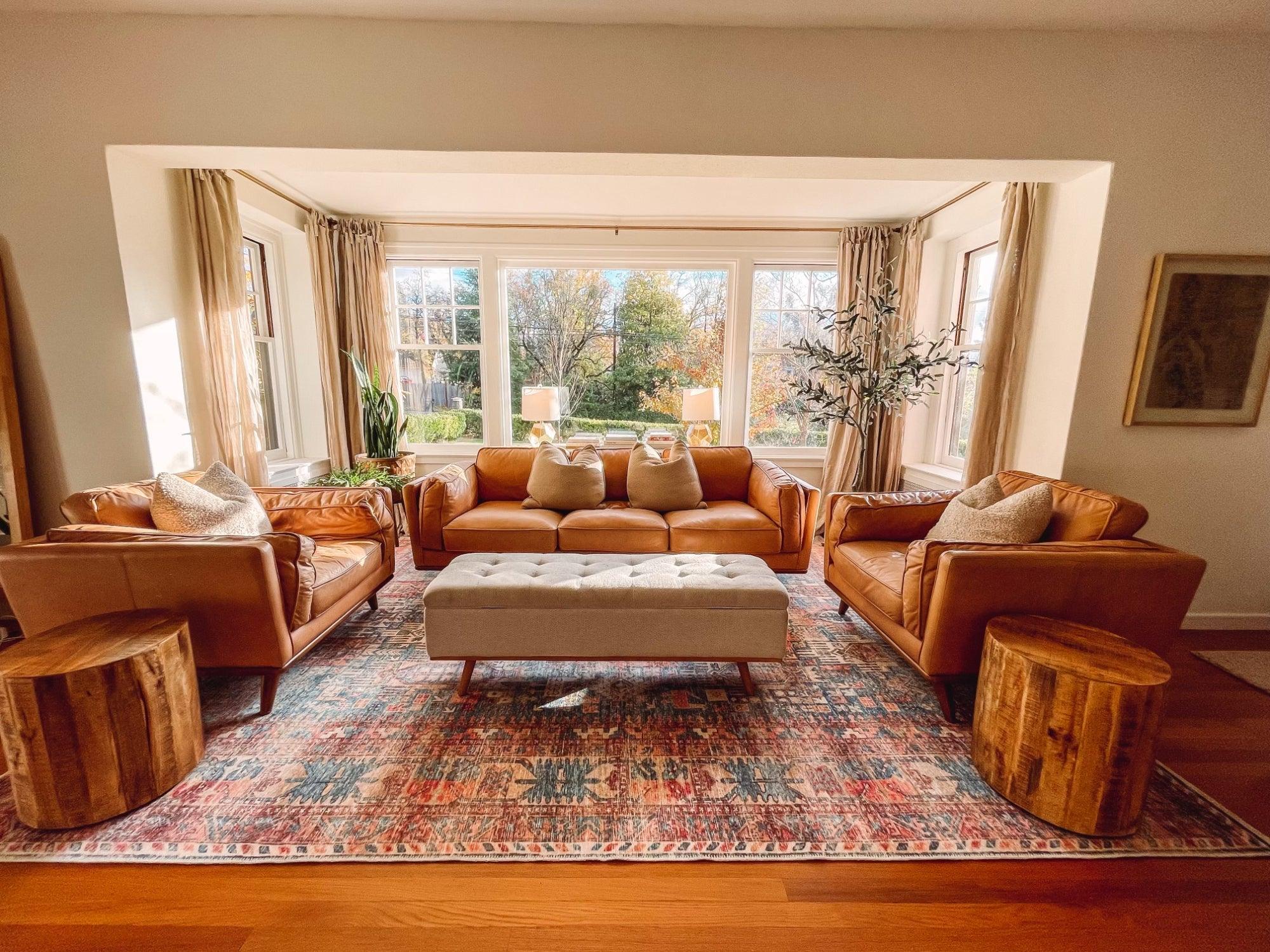 Burnt Orange Holi-2300 Washable Area Rug - PRHOMZ