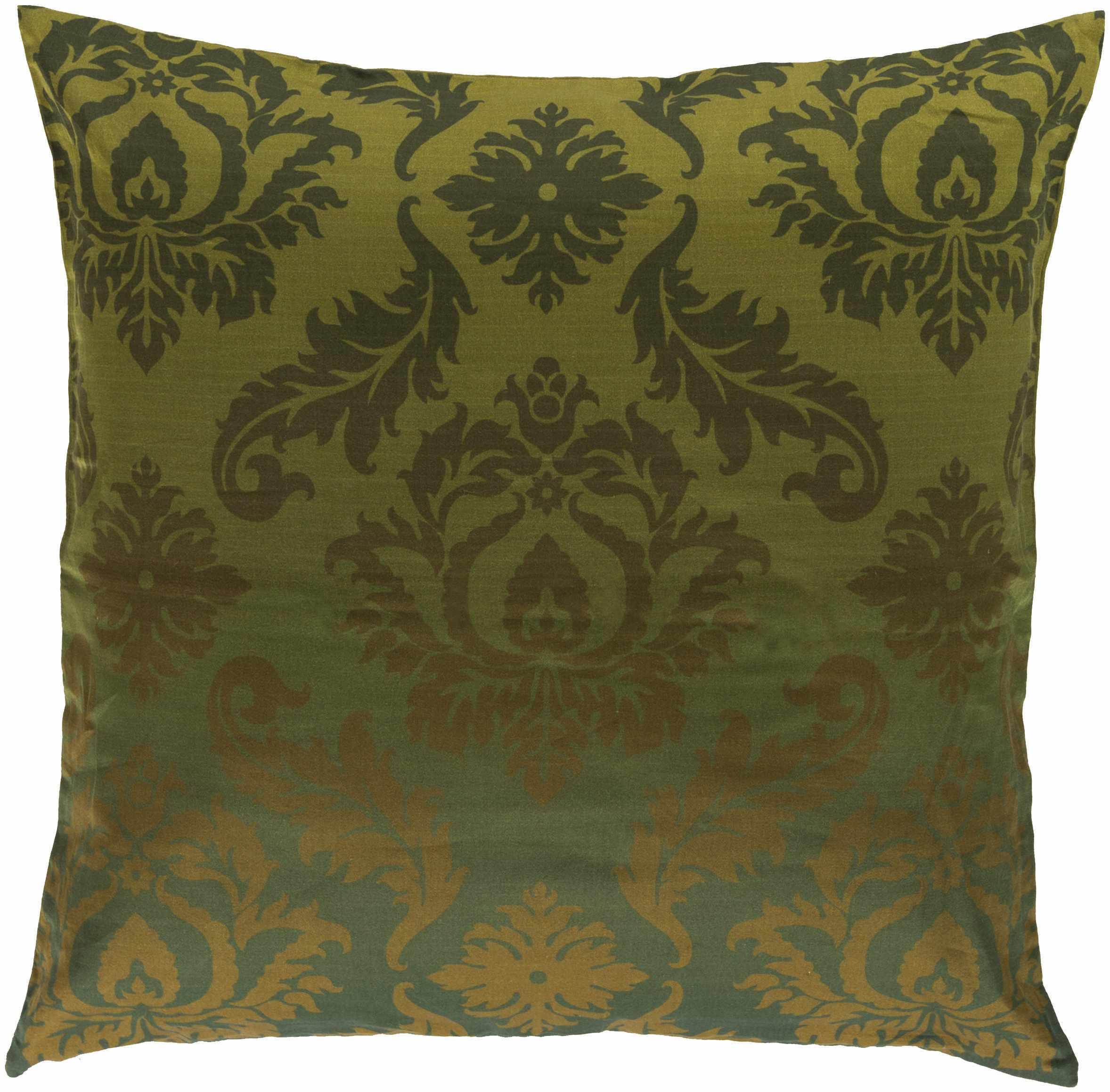 Holualoa Green Damask Square Accent Pillow - Clearance - PRHOMZ
