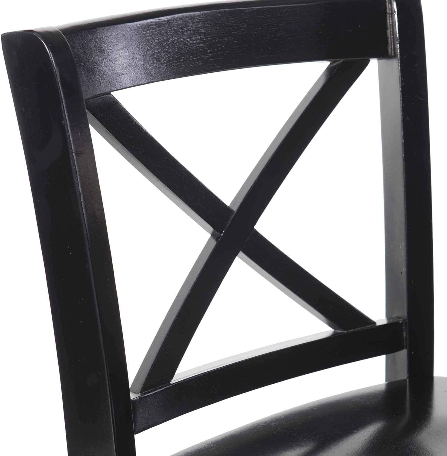 Black X Back Counter Stool 16W 37H Rubberwood Bar Stool