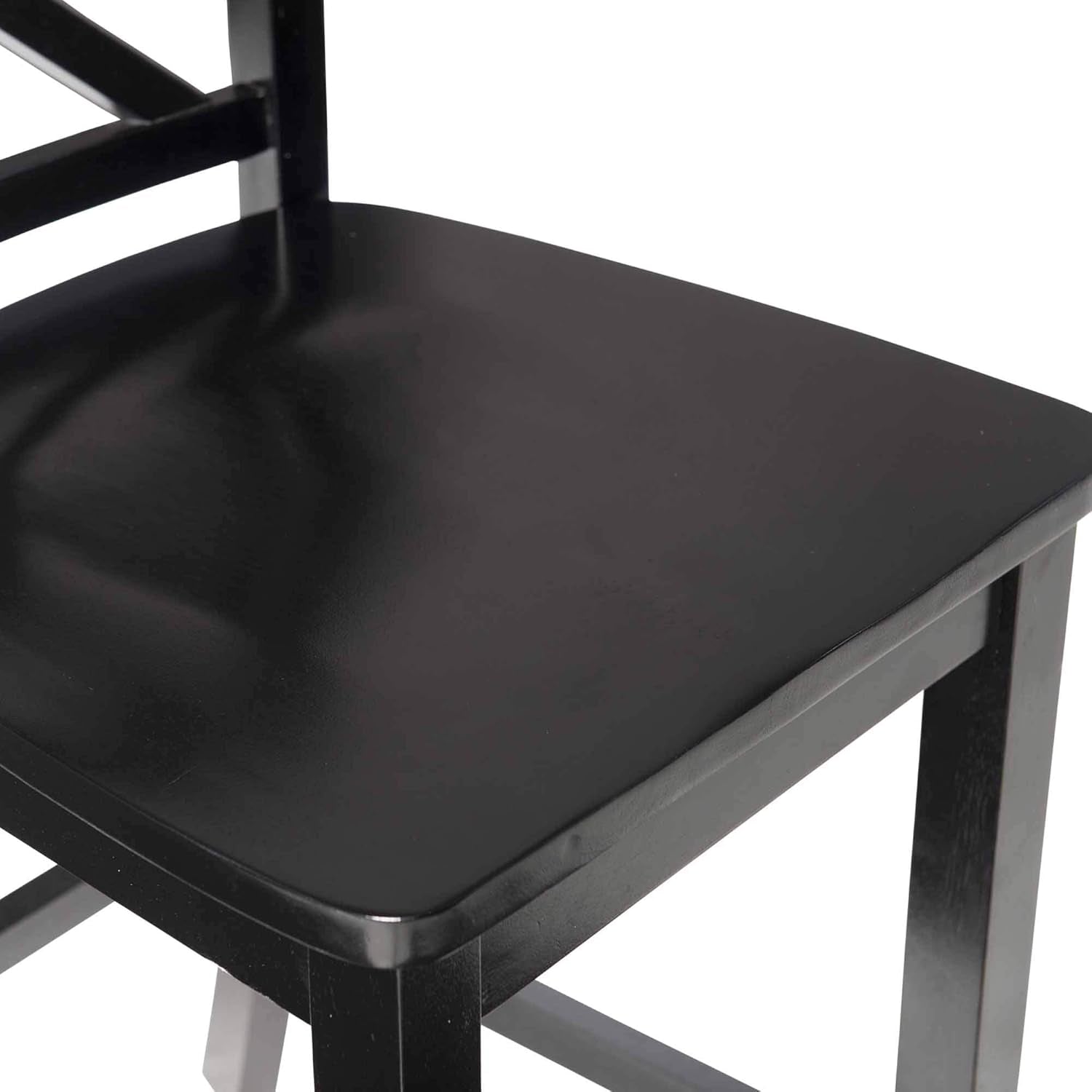 Black X Back Counter Stool 16W 37H Rubberwood Bar Stool
