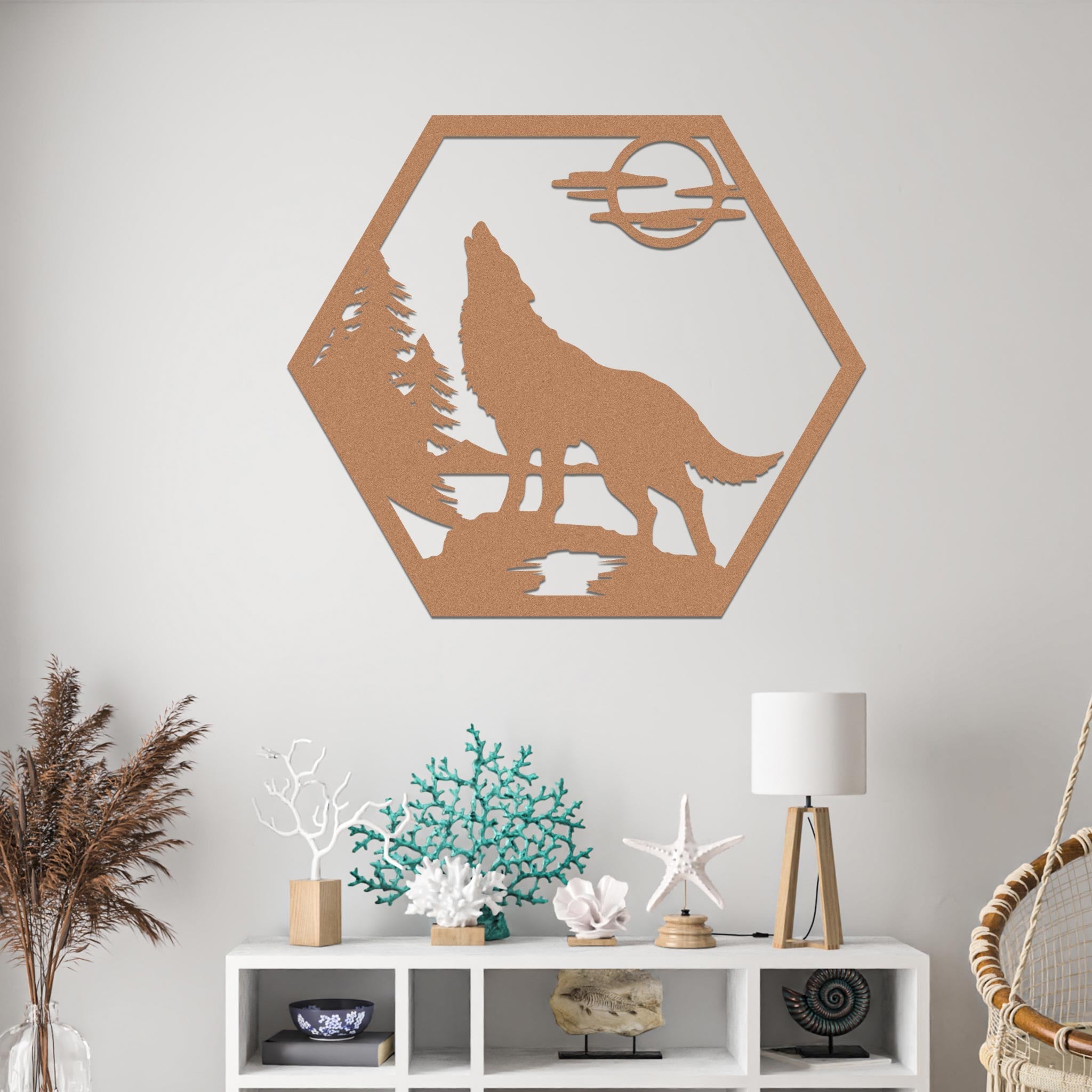 Howling Wolf in Nature Sign-5