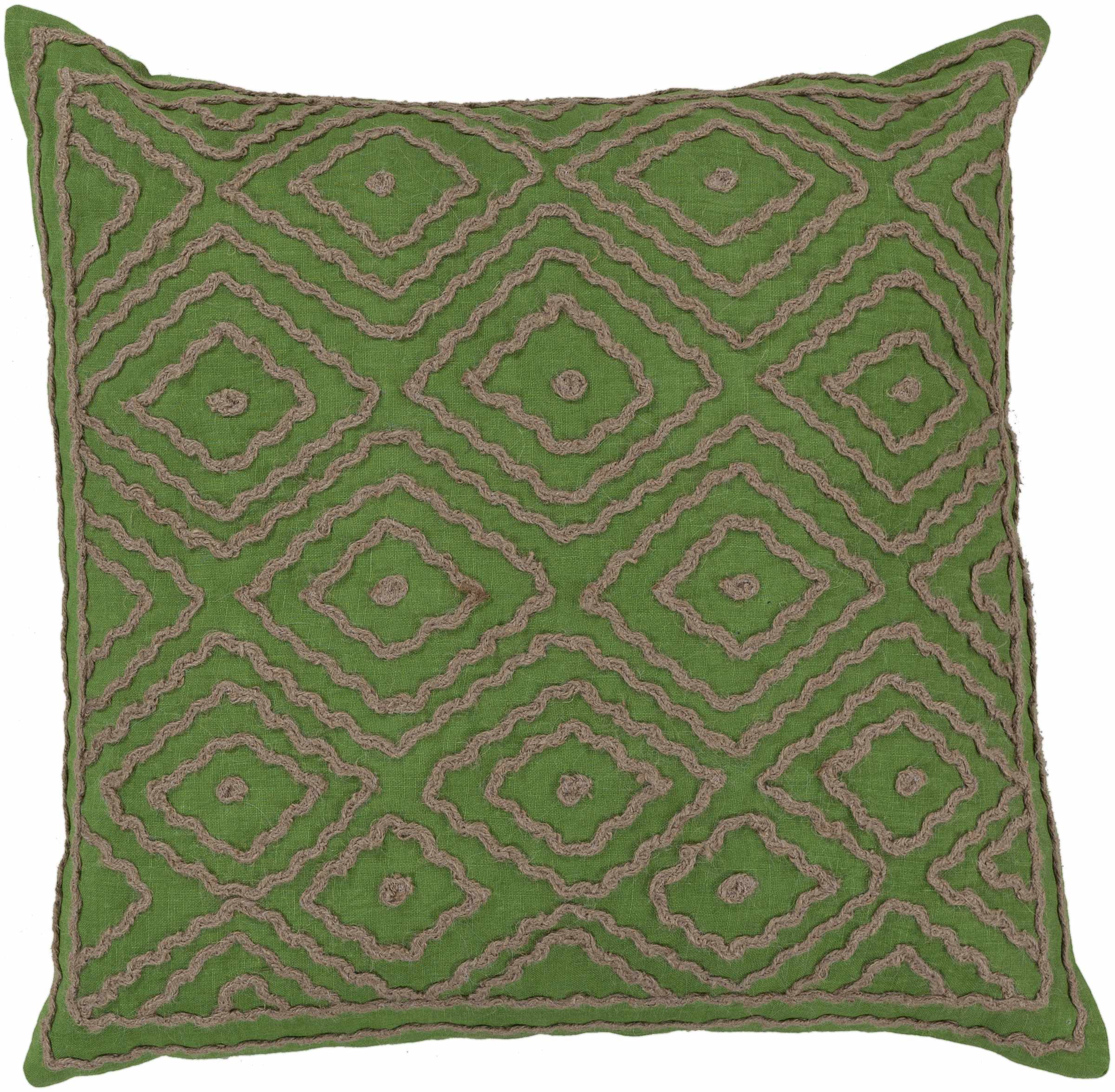 Harrietsham Green Geometric Square Throw Pillow - Clearance-0