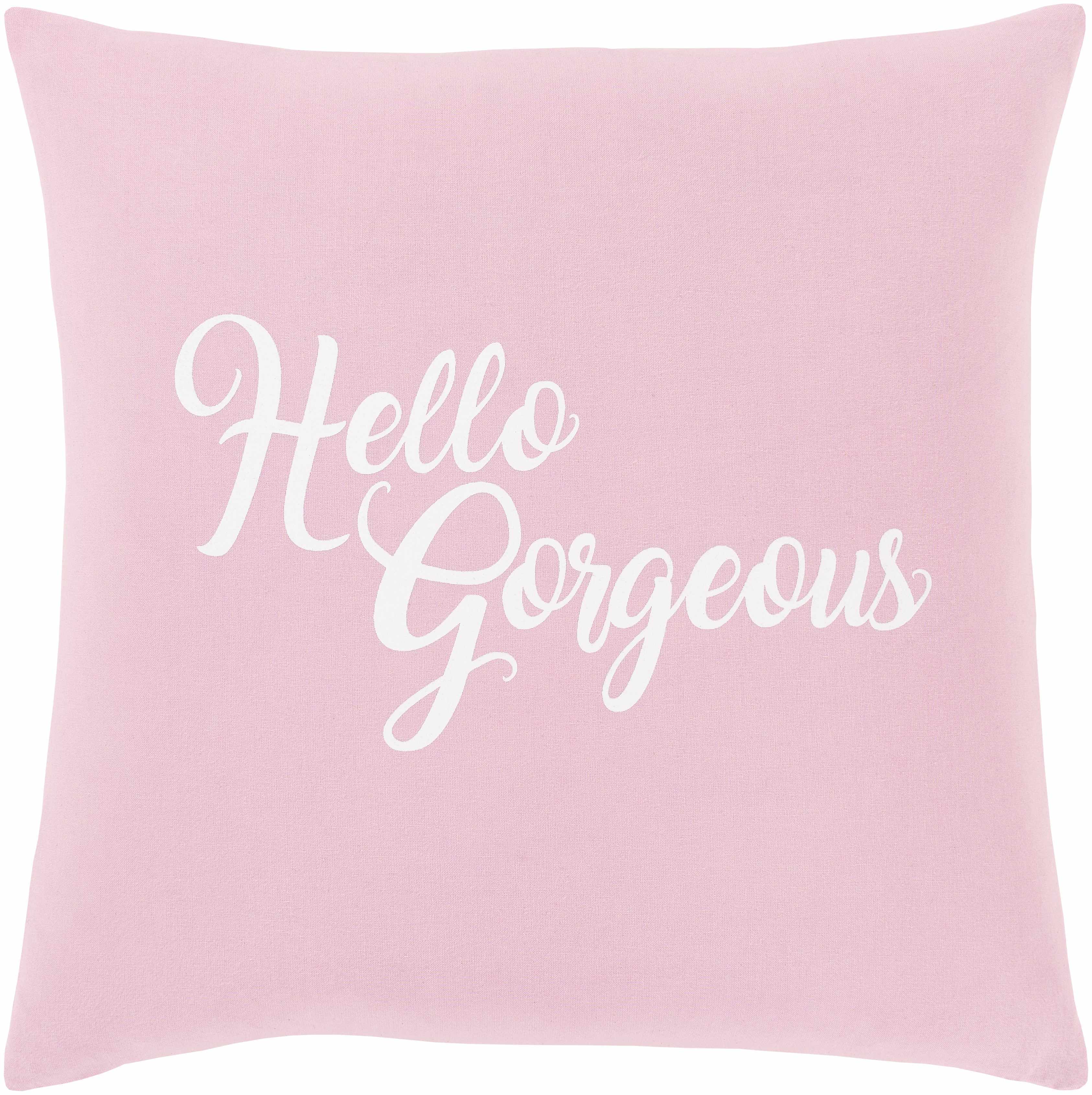 Kids Pink Hello Gorgeous Throw Pillow - Clearance-0