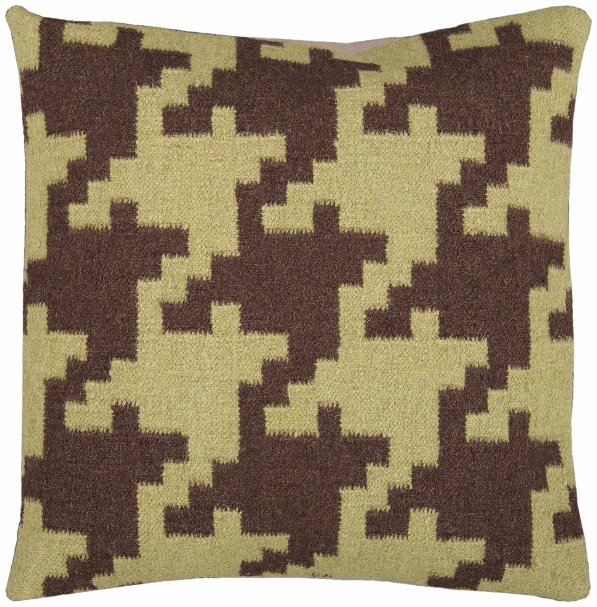 Huron Olive&Black Houndstooth Accent Pillow - Clearance - PRHOMZ