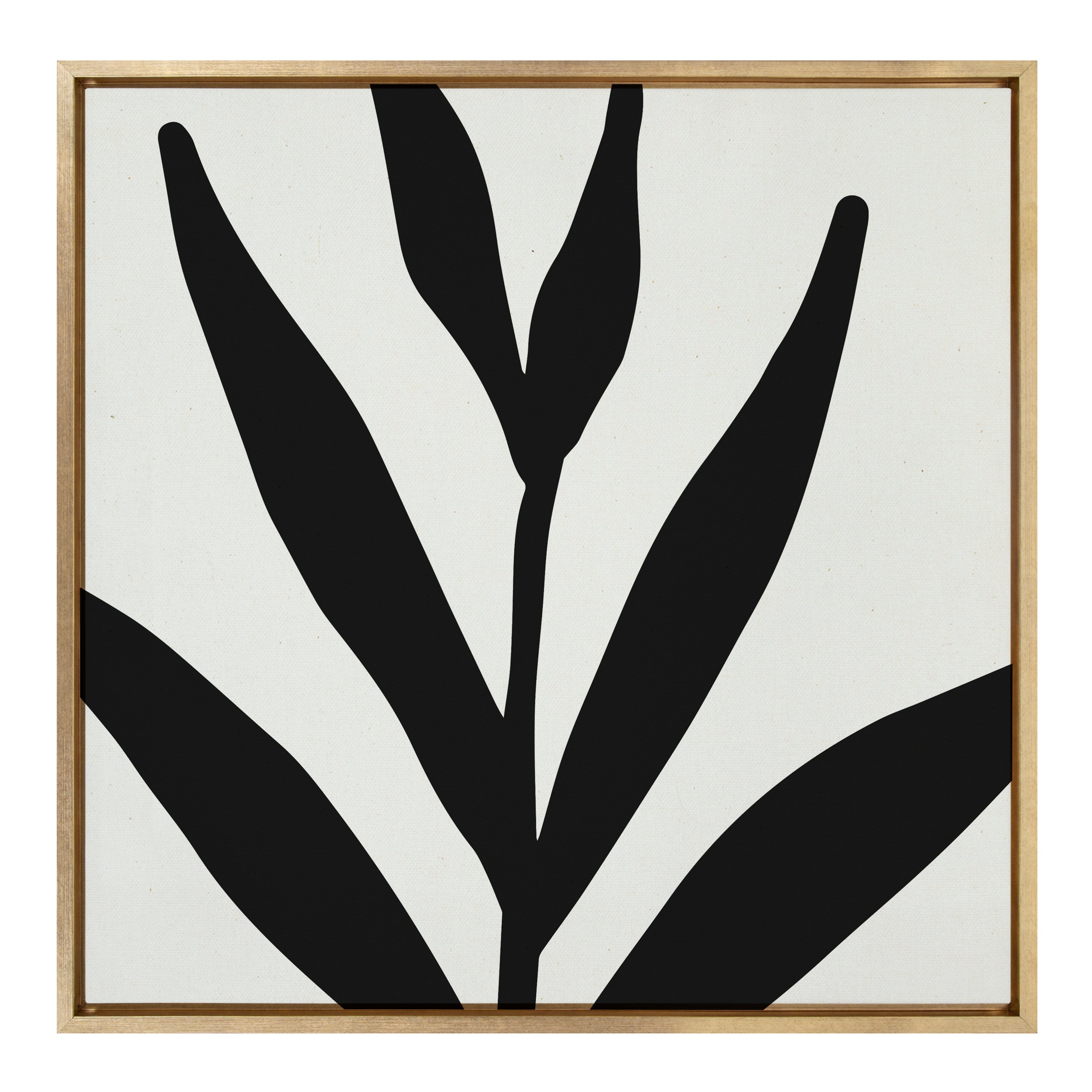 Sylvie Modern Botanical Neutral Abstract 1 Framed Canvas by The Creative Bunch Studio