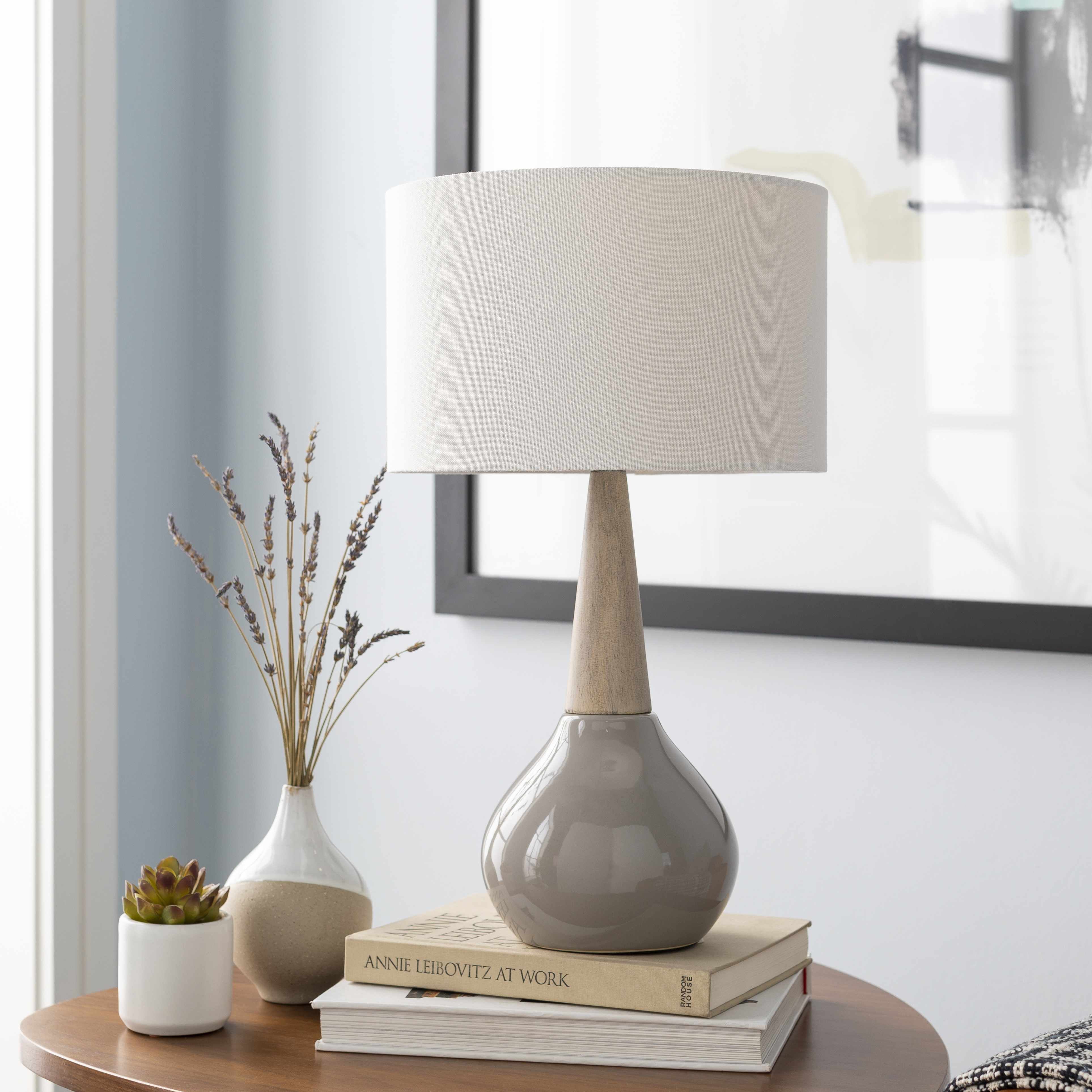 Hydesville Gray Ceramic Table Lamp-1