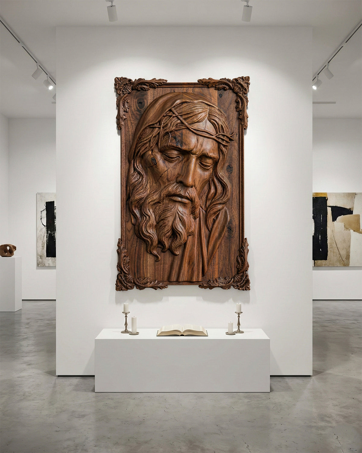 Hand-Carved Jesus Relief