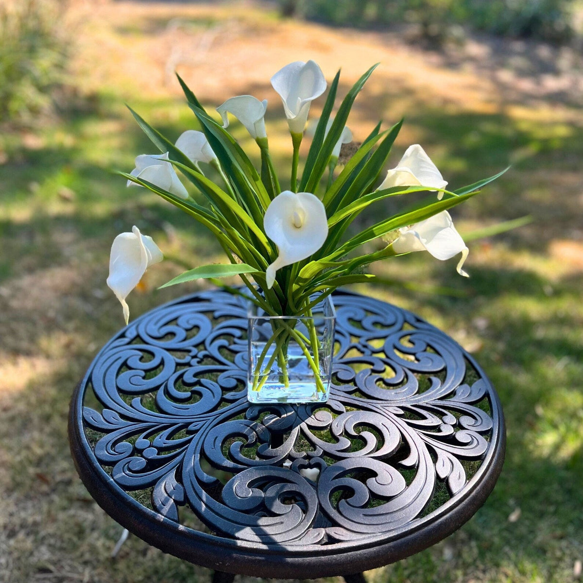 Silk Flower Arrangement White Calla Lilies